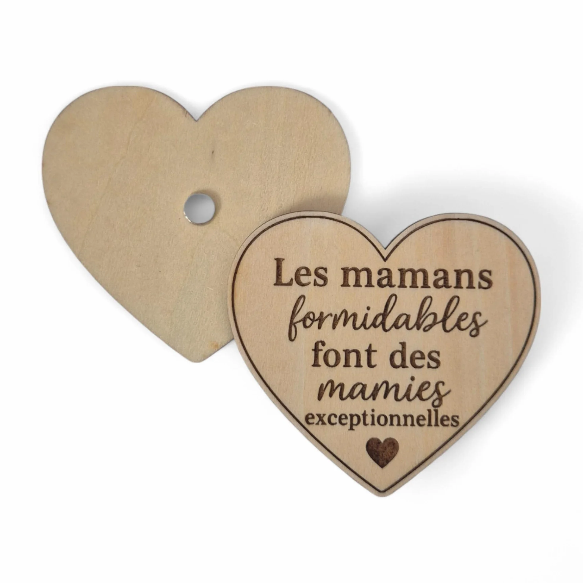 Magnet Décoratif en Bois Message pour Mamie en Forme de Cœur Annonce de Grossesse