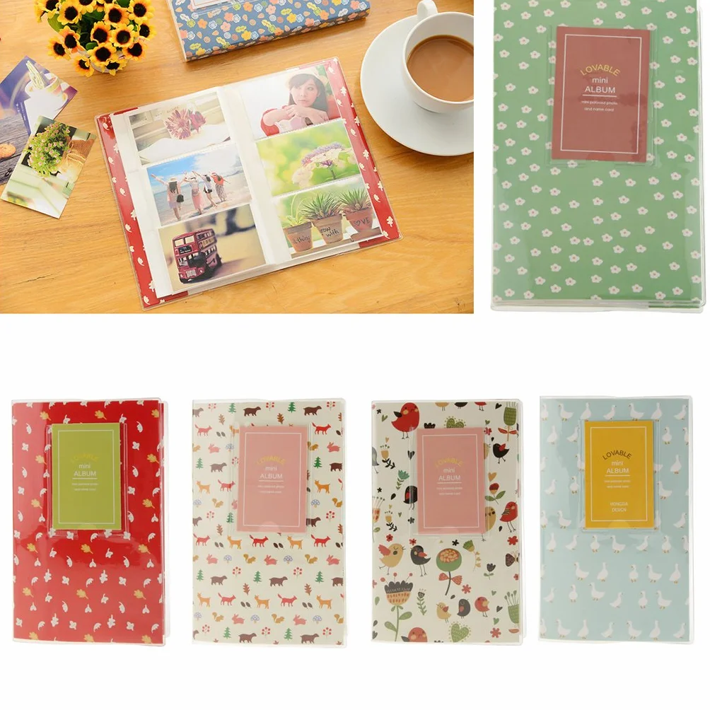 Cas Album Photo Stockage Film Mini 84 Photos Feuille Rouge Instax