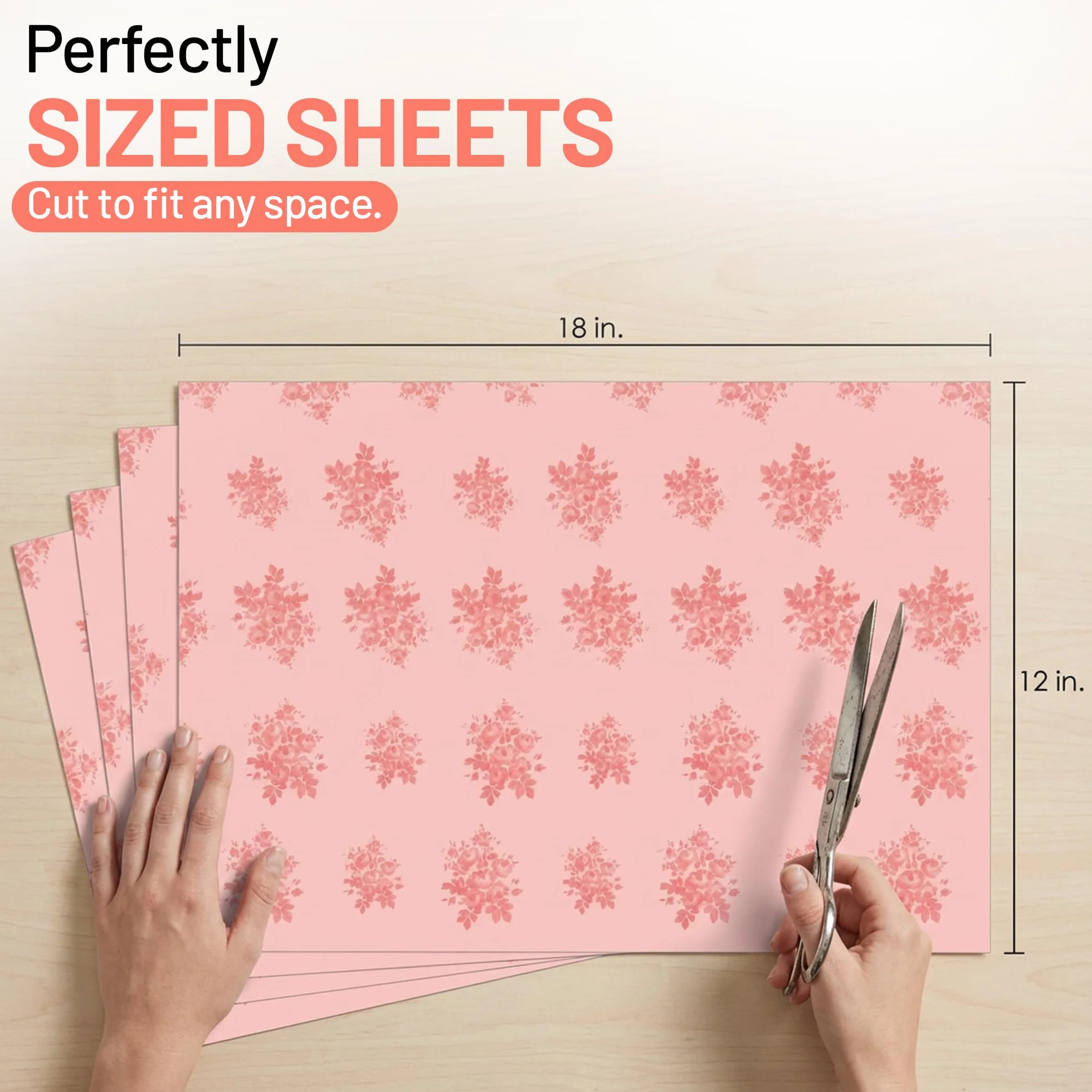 Doublures de tiroir parfumées 4 feuilles 43 cm x 58 cm rose