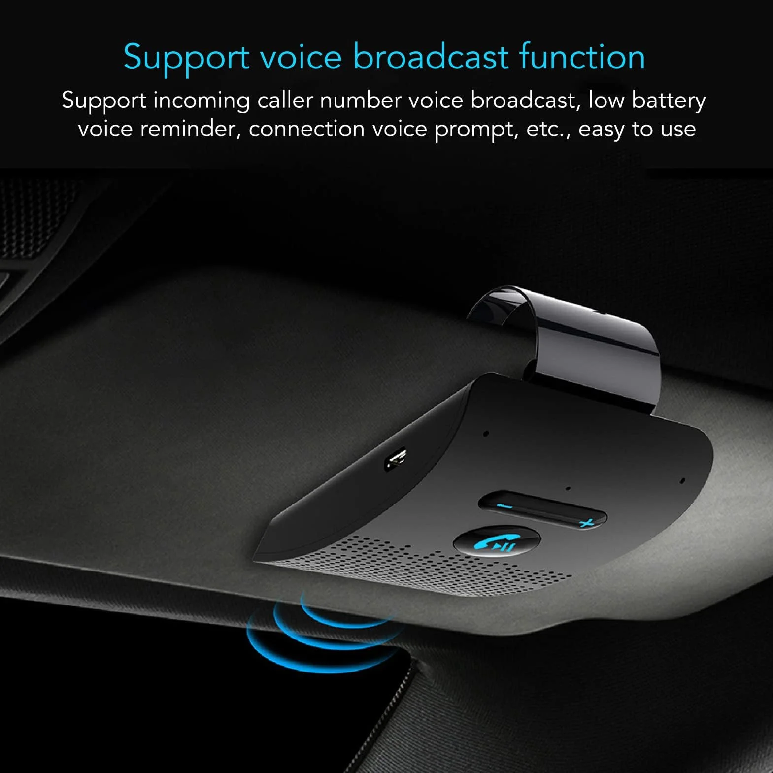 Zestaw Głośnomówiący Bluetooth 5.0 do Telefonu Komórkowego, Samochodowy Głośnik Bluetooth z Podwójnym Połączeniem, Automatyczne Połączenie, Samochodowy Zestaw Głośnomówiący do Telefonu Komórkowego