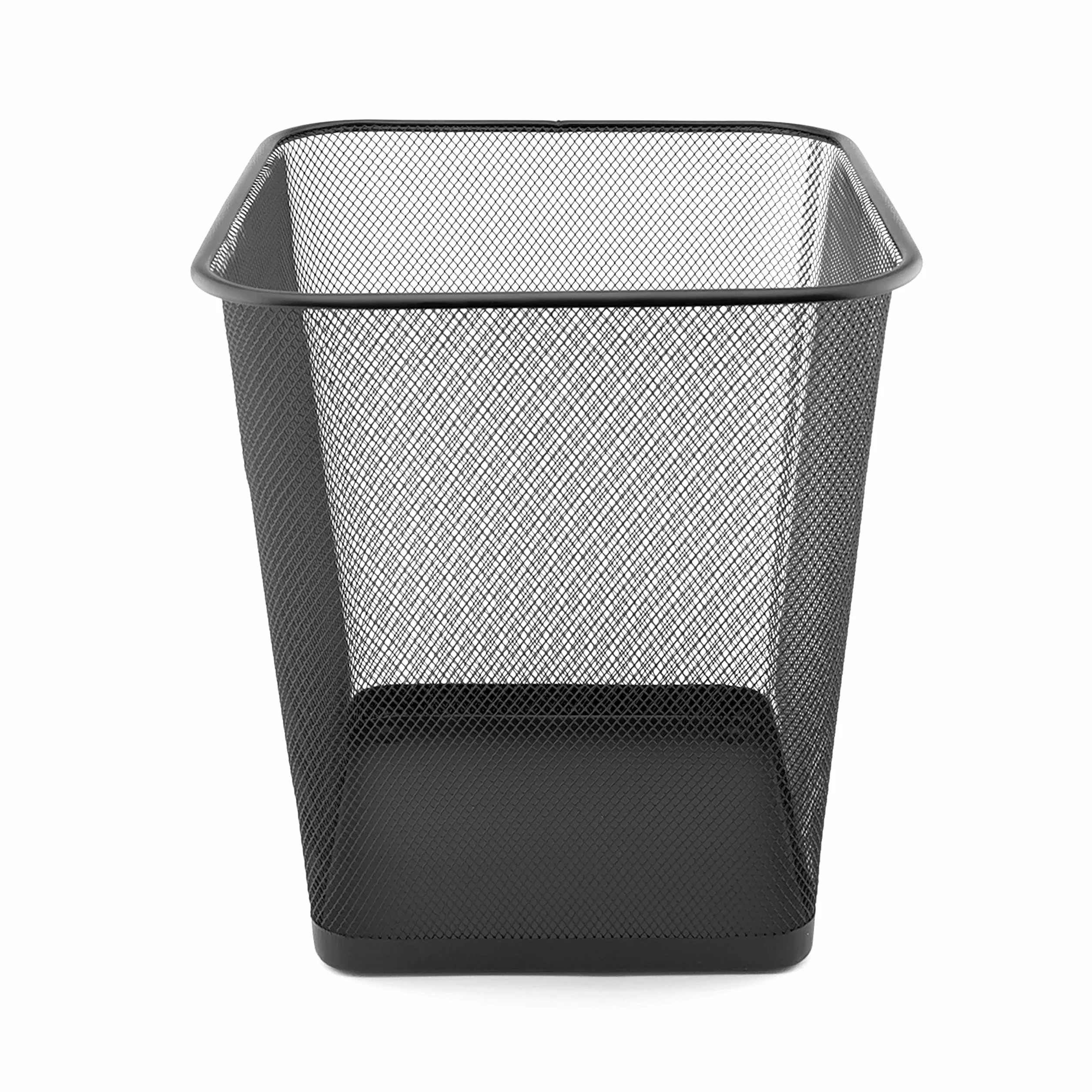 D.RECT Poubelle Bureau 18L - Corbeille Papier en Treillis Métal Maille, Noir