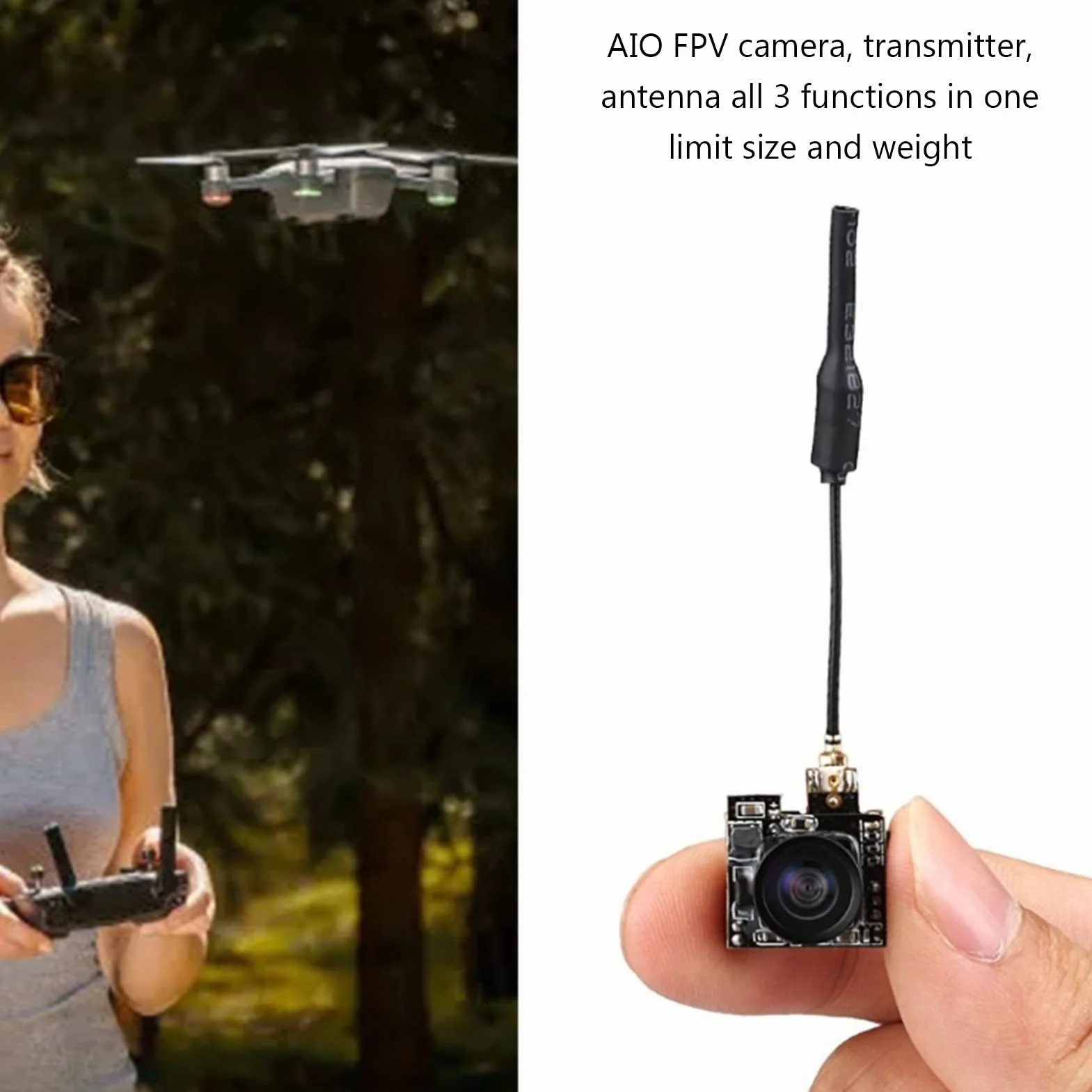 Kamera FPV 5.8G, czarna Łatwa w instalacji kamera FPV 800TVL Race Band do samochodów wyścigowych