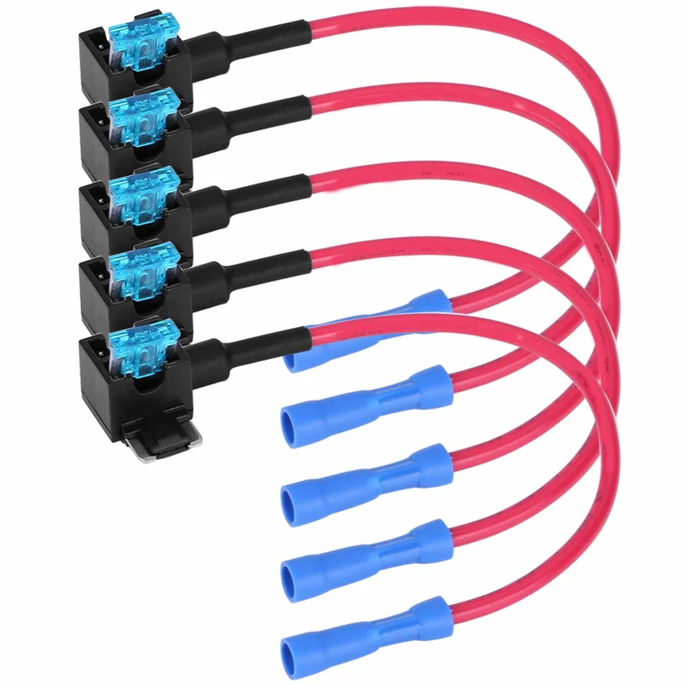 5 szt. adapter bezpiecznikowy do samochodu z uchwytem, automatyczny adapter z bezpiecznikiem, 15 A (mikro-mini)