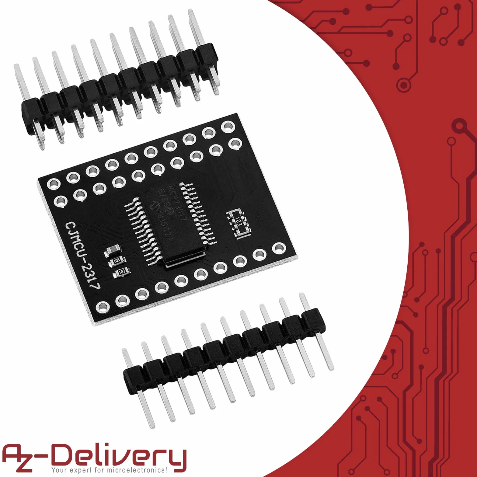 AZDelivery 5 x MCP23017 Ekspander portów 16-bitowy dwukierunkowy ekspander we/wy z interfejsem szeregowym I2C kompatybilny z Arduino w tym e-Book!