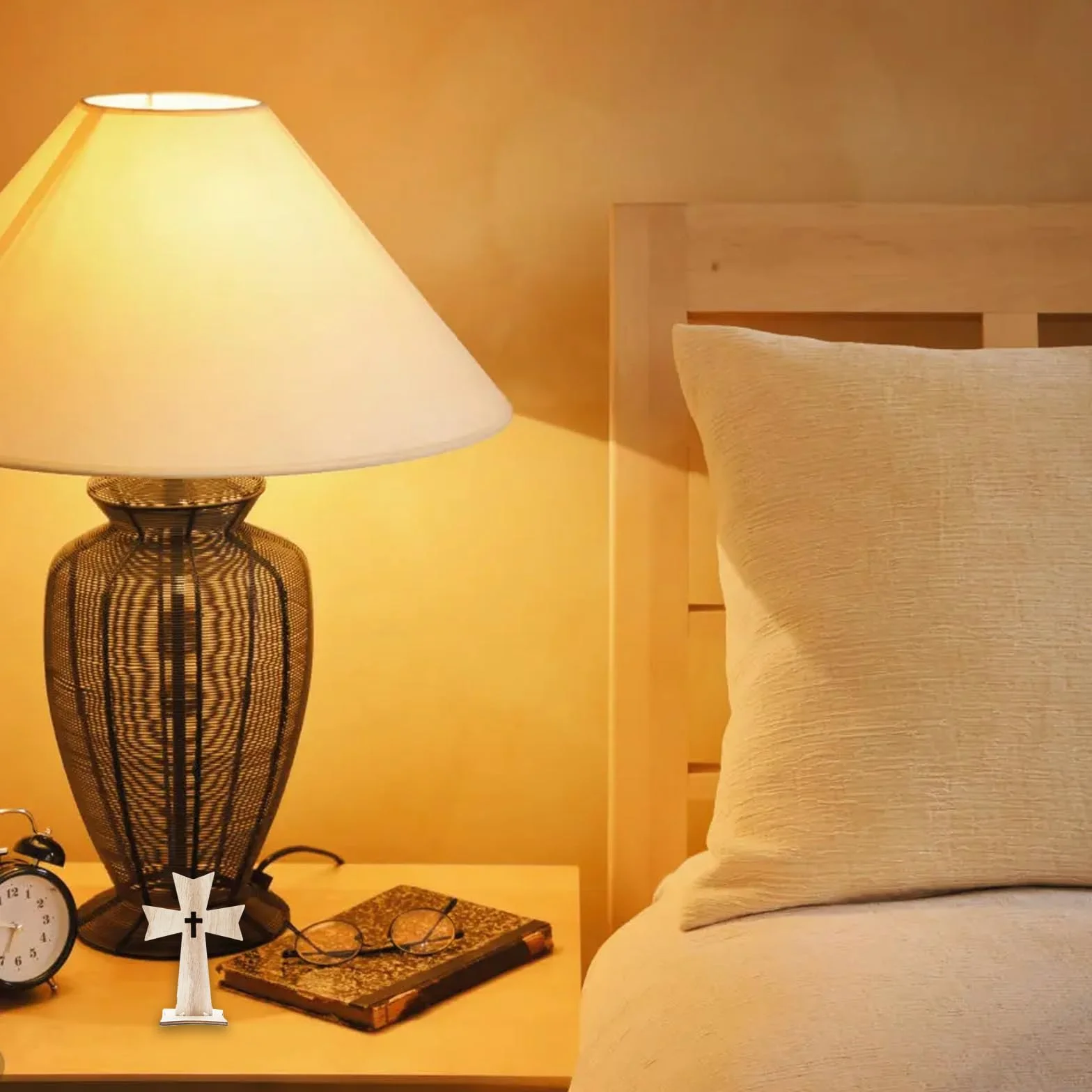 Croix en Bois avec Socle, 10 Pièces, Décoration de Table, Cadeau de Pâques