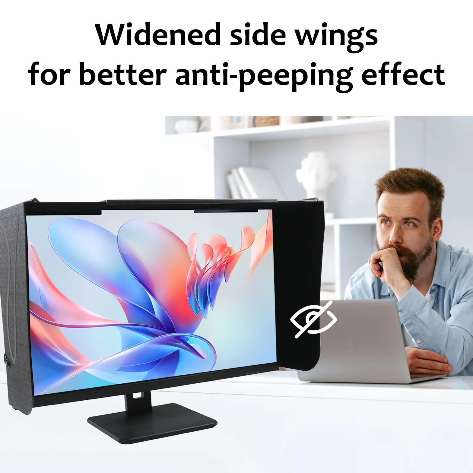 Osłona przeciwsłoneczna monitora komputerowego, ekran o przekątnej 24-32 cali (regulowany od 41 do 71 cm), osłona przeciwsłoneczna komputera do zewnętrznej ramy monitora, przeciwodblaskowa i