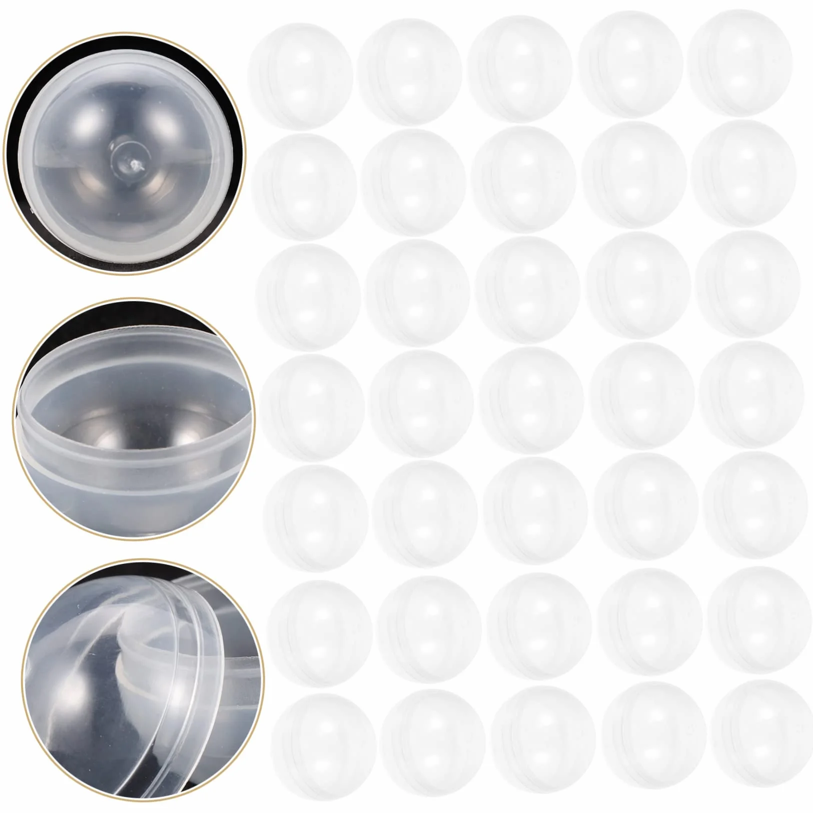 Garneck 100 Pièces Boule Oeufs de Pâques Transparente à Remplir Plastique Décoratifs Suspendus