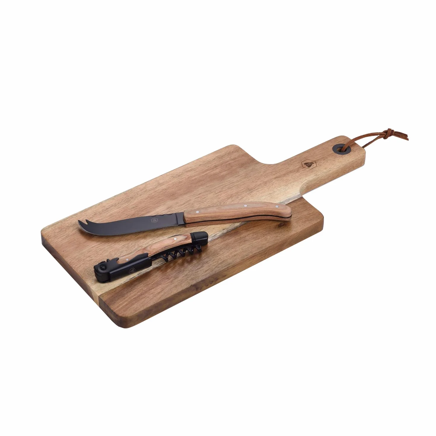 LAGUIOLE - LAGUIOLE Planchette Dégustation Fromage Tire-Bouchon Ouvre-Bouteille Vin Sommelier Couteau Pliant Multifonction, Bois Acacia, 23cm - Bois - Bois Clair