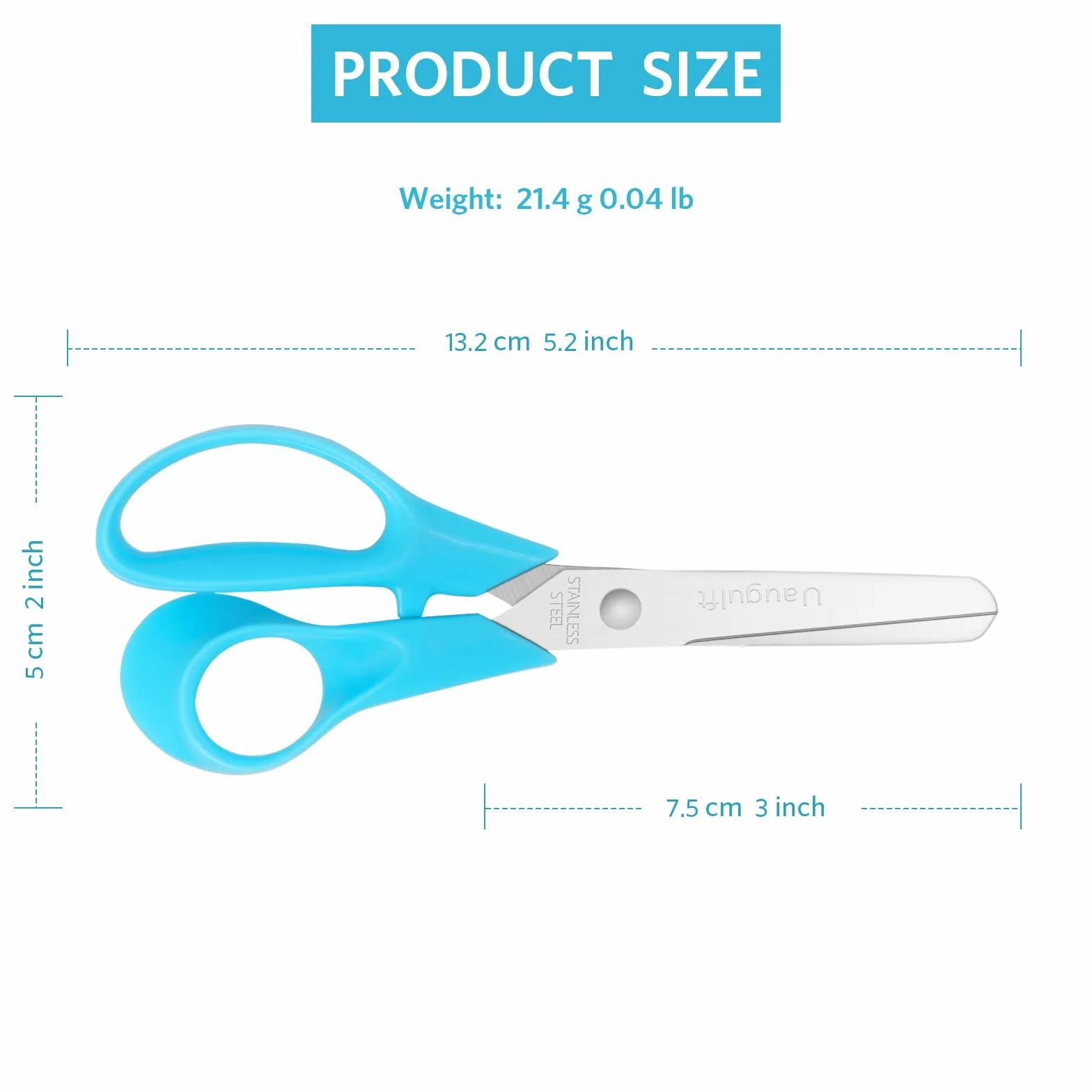 Ciseaux de sécurité enfants lames émoussées acier inoxydable poignée ergonomique 12,7 cm lot de 30