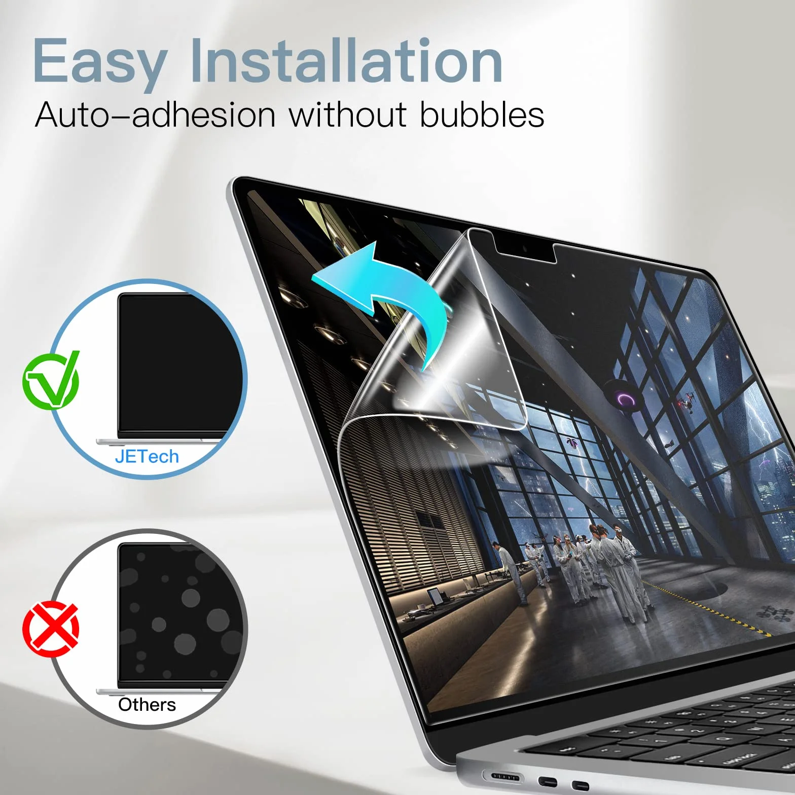JETech Protection D'écran pour MacBook Air 13 Pouces M2-M5 2022-2026 Anti-Reflet Film Mat Lot de 2