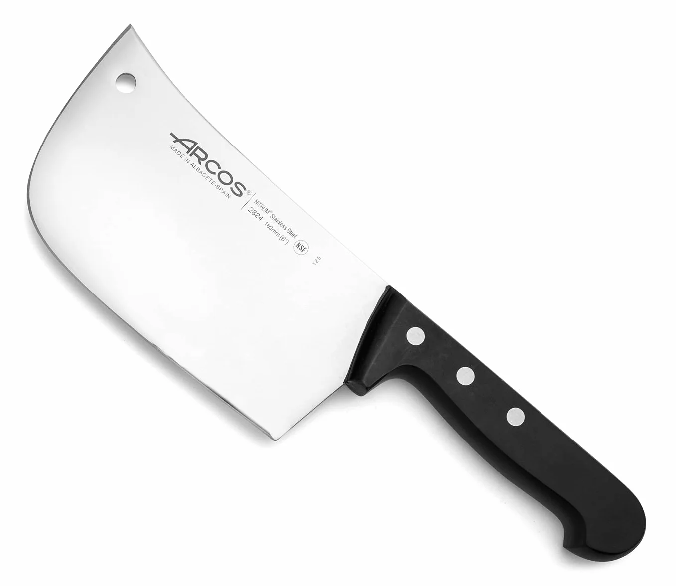 Arcos Hachoir de Cuisine 160mm Acier Inoxydable Manche Polyoxyméthylène Noir Série Universelle