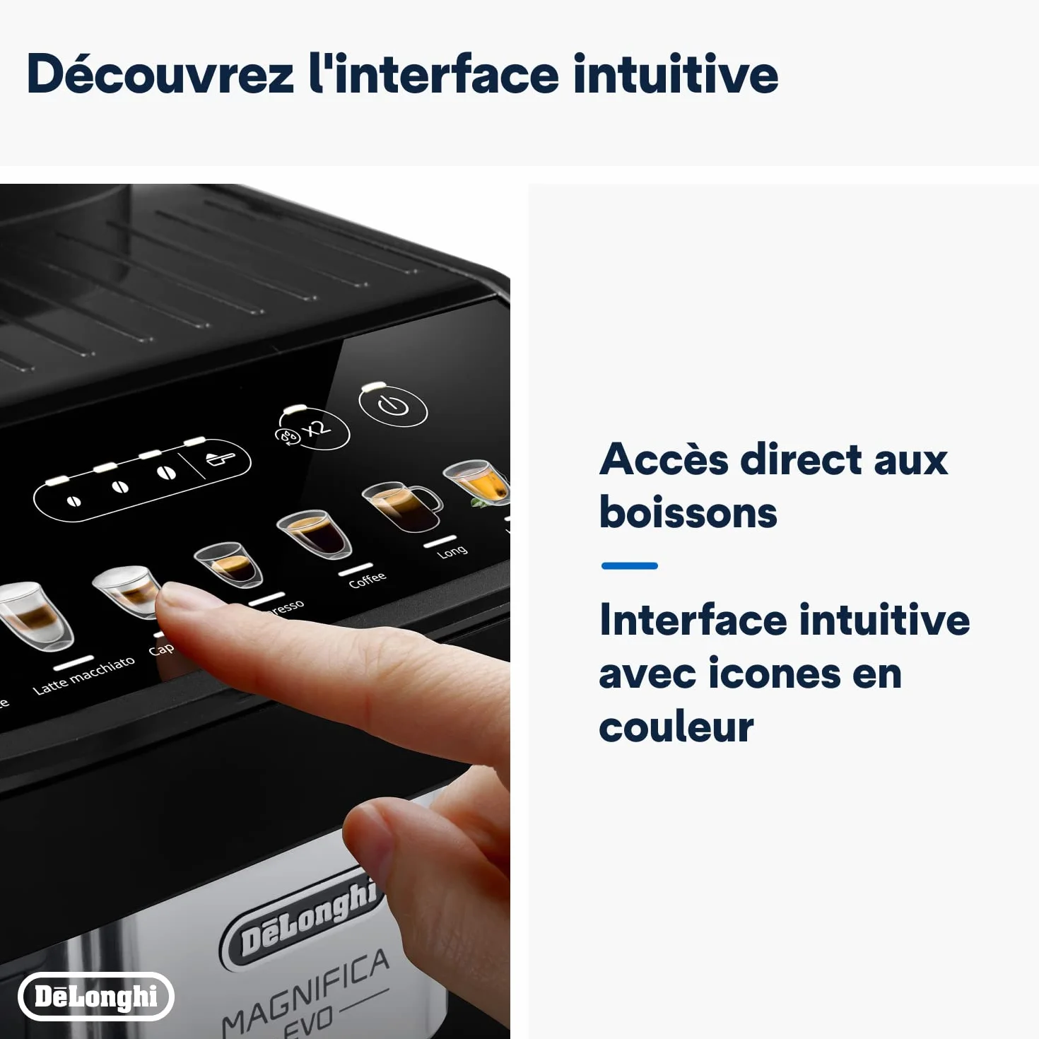 De'Longhi Magnifica Evo, Machine à Café et Cappucino avec Broyeur à Grains, ECAM292.81.B, Noir