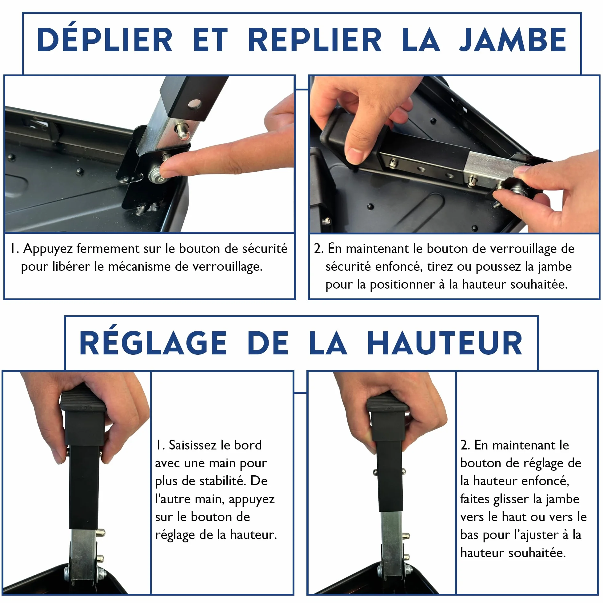 BONTEC Marchepied Pliable à 3 Marches, Capacité 150 kg, Marches Antidérapantes, Pieds en Caoutchouc, Tabouret Pliant Portable, Idéal pour Cuisine, Salle de Bain, Camping Car, Marche Pied Enfant
