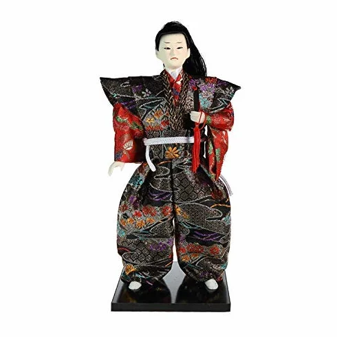 Poupée Japonaise en Kimono Samourai 30 cm - Figurine Geisha Traditionnelle Artisanale