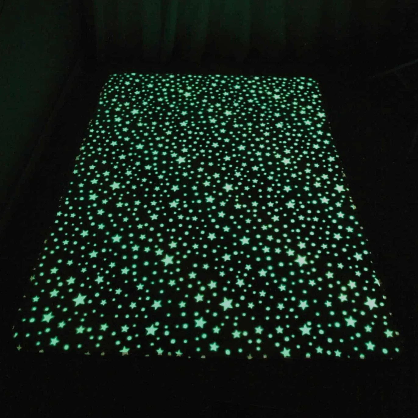 Tapis lumineux phosphorescent à motifs de stars arc-en-ciel pour filles, 100 x 160 cm