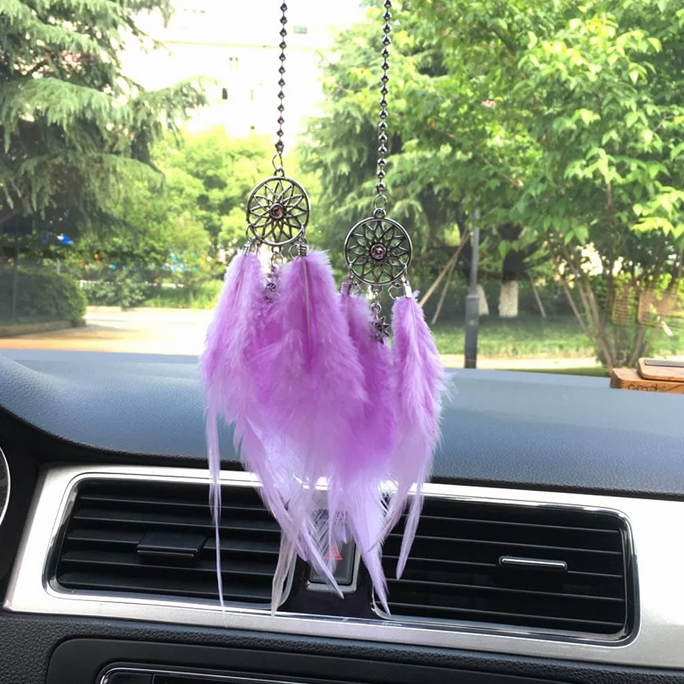 Attrape-rêves voiture décoration suspendre cristal pendentif cadeau fille blanc