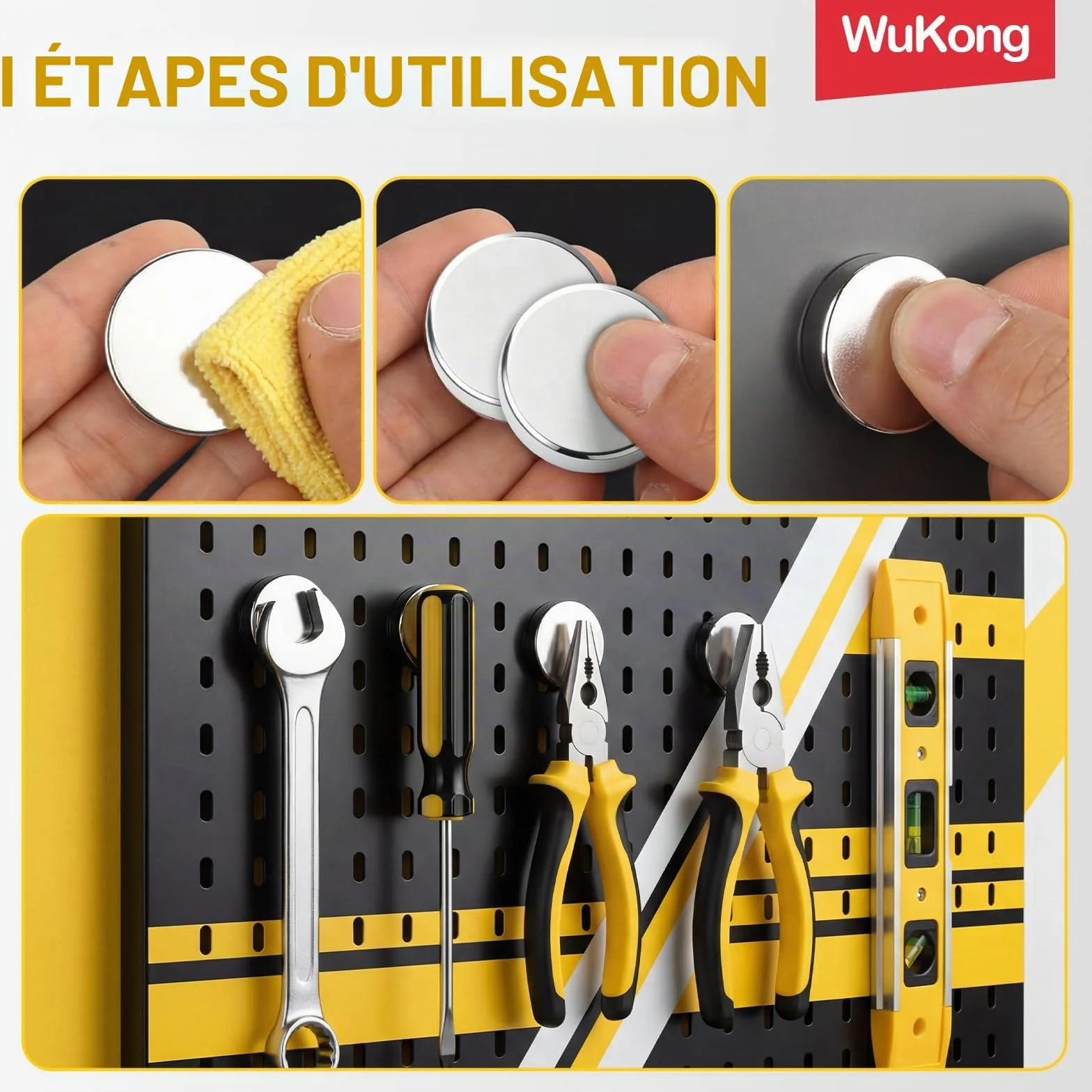 Aimants en Néodyme Wukong 30 Pièces 8x3mm Petits Aimants Frigo