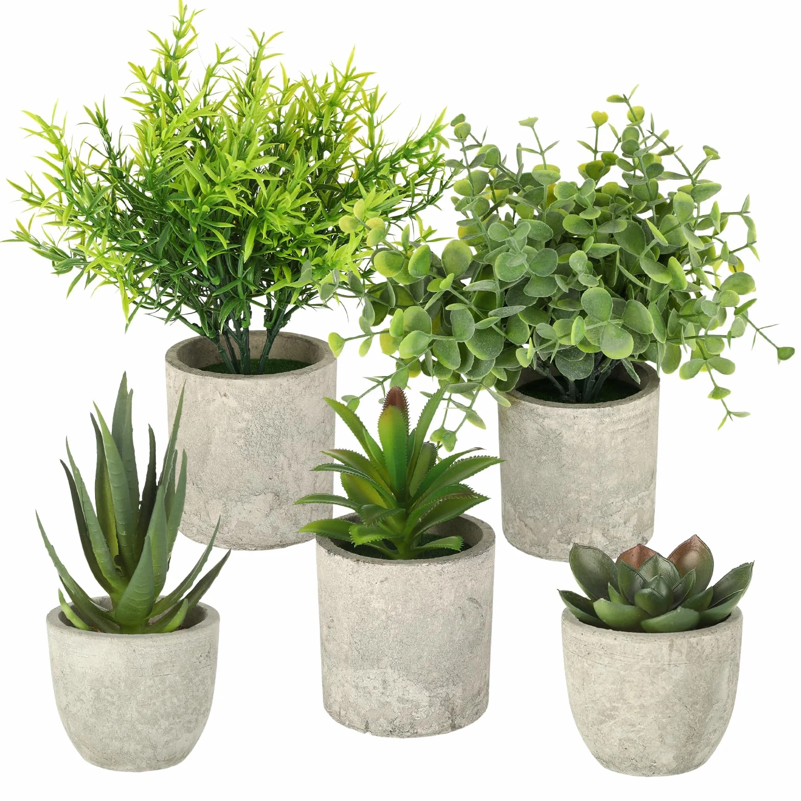CRESZZLE Lot de 5 Mini Plante Artificielle Intérieur réalistes Decoration Maison Salon Chambre Bureau Exterieur