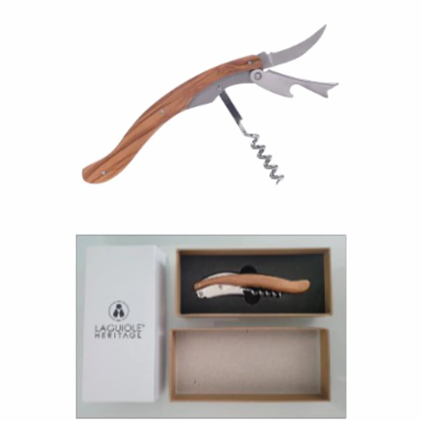 Découvrez la perfection de l'artisanat français avec cet élégant couteau de sommelier de Laguiole. Le manche ergonomique en bois d'olivier noble confère à l'outil non seulement une beauté naturelle, m