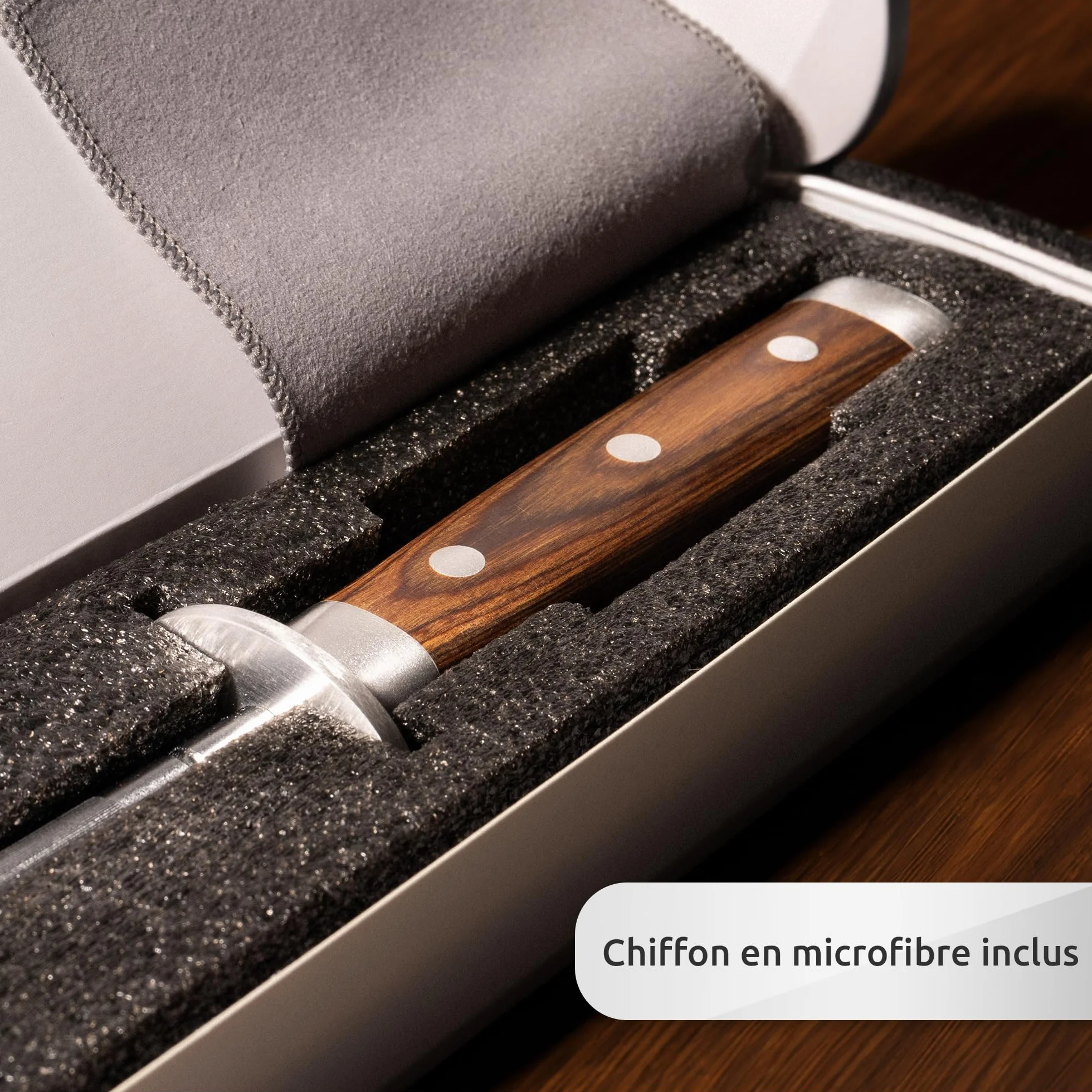 ECENCE Fusil à Aiguiser en acier inoxydable 65HRC, 39cm, cuisine professionnel