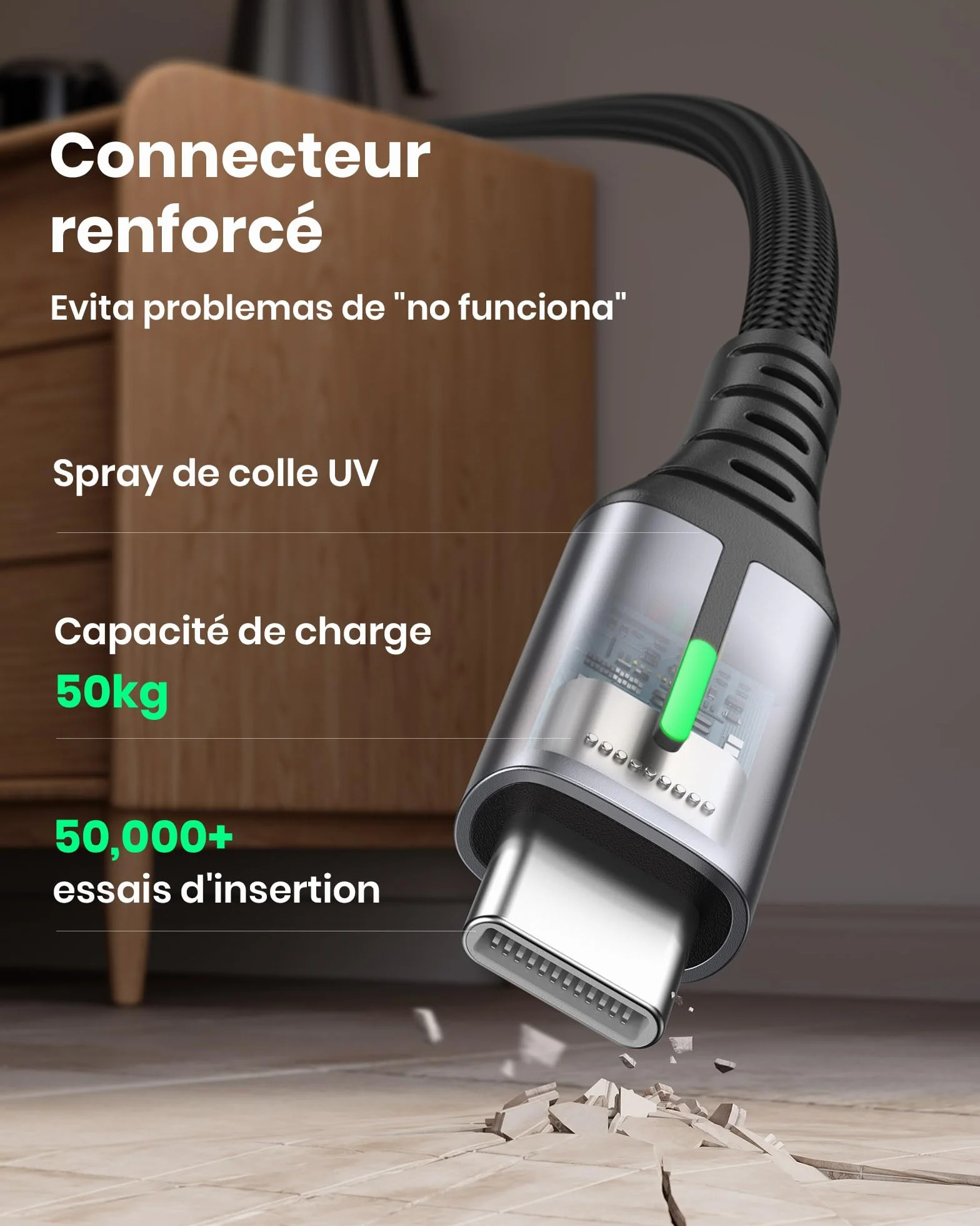 INIU Câble USB C Charge Rapide 3,1A Lot de 3 2m+2m+0,5m Nylon pour Samsung Galaxy S21 S20 A34 iPhone 15 Pro Google Pixel 7 Xiaomi PS5