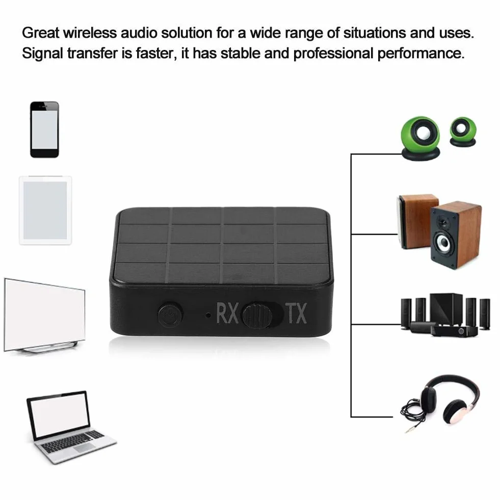 Nadajnik audio, Bluetooth 5.0 2 w 1 odbiornik audio nadajnik muzyka stereo adaptery do telewizora samochodowego PC