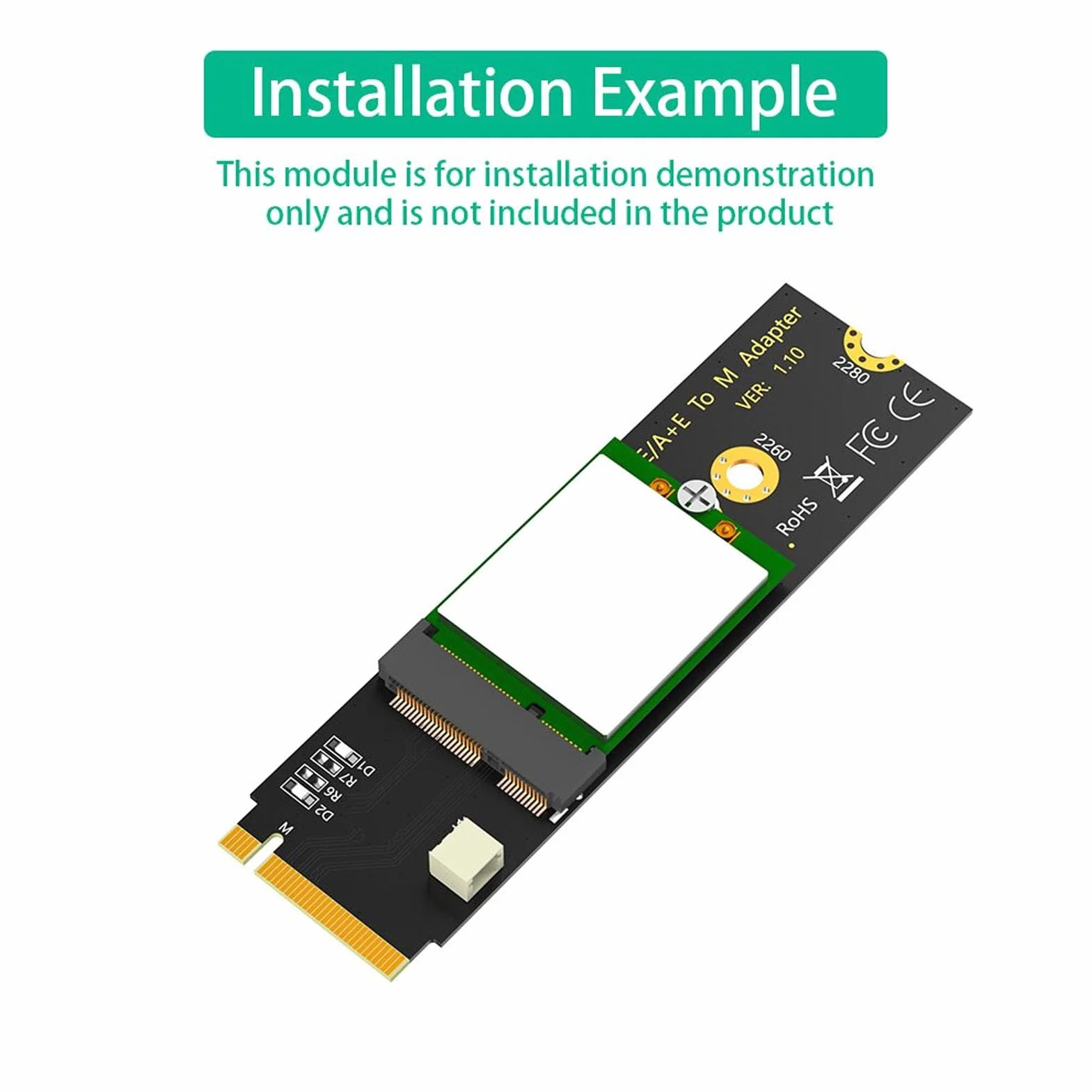 Karta M.2 NGFF A E Key WiFi Bluetooth 4.2 do Adaptera M.2 Key M SSD, Bezprzewodowa Karta WiFi NGFF A/E-Key do Adaptera M.2 NGFF Key-M NVME SSD do AX200/AX201/AX210