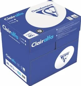 CLAIRALFA : Lot de 5 Ramettes 500 Feuilles Papier Blanc 80g - Format A5 : 148 x 210 mm