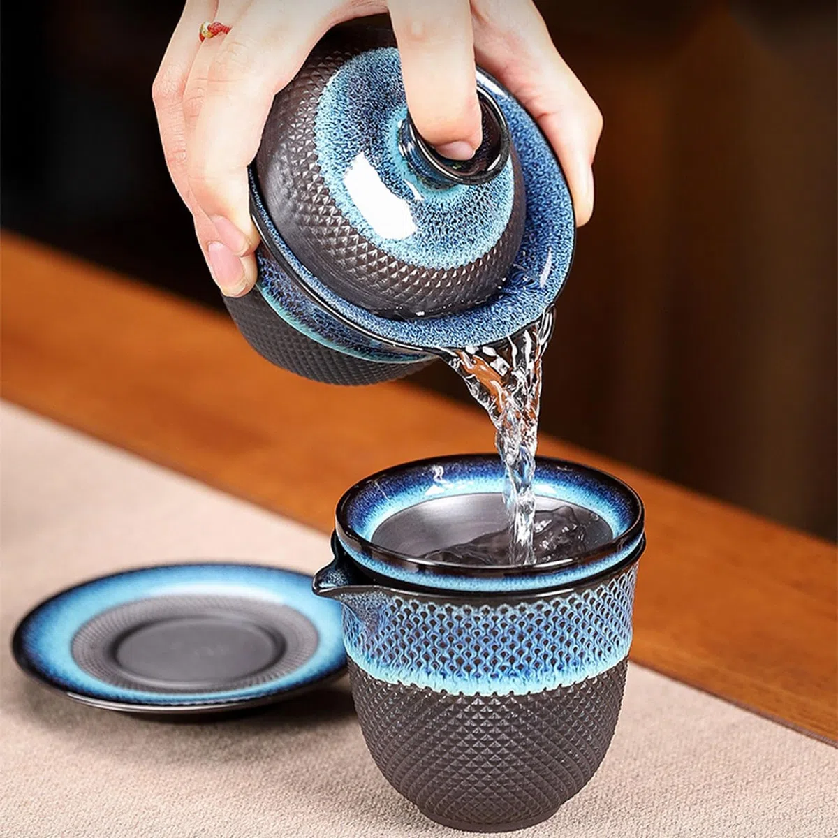 Service À Thé en Céramique, Coffret pour Recevoir des Invités Au Bureau.