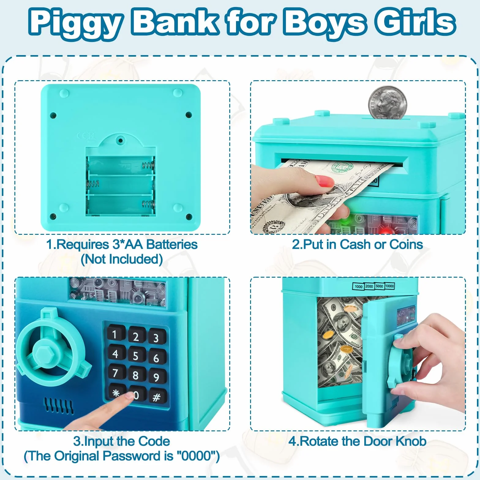 Highttoy Tirelire Electronique Coffre-Fort avec Code pour Enfants