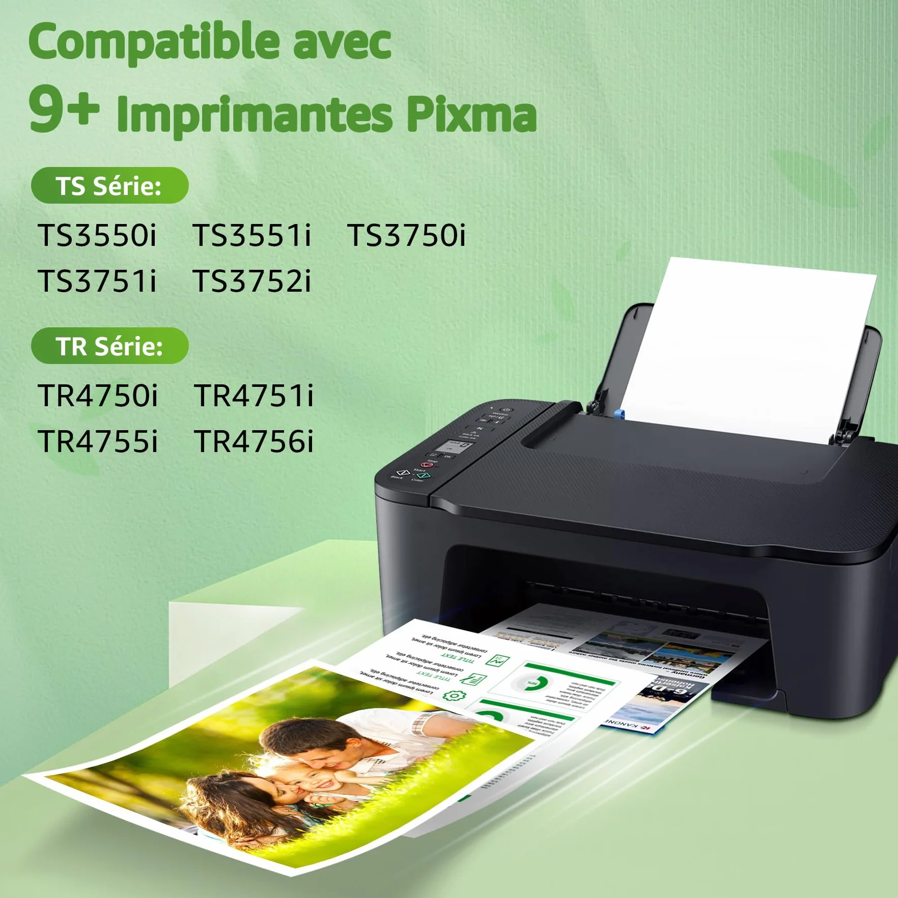 Cartouches d'encre GREENSKY PG-575XL CL-576XL Remplacement pour Canon 575 576 Noir Couleur