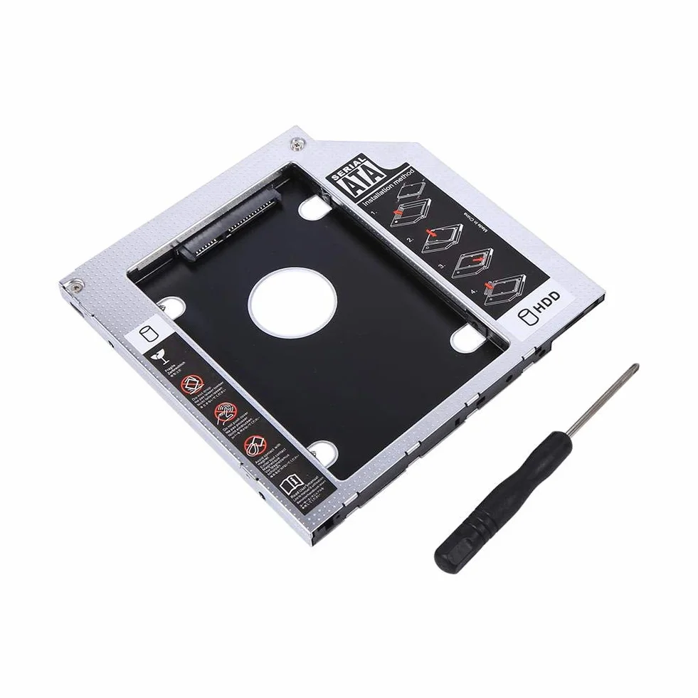 Cuifati 9,5 mm dysk twardy taca 6.3 cm uniwersalna SATA na SATA SSD HDD dysk twardy Bay optyczny adapter DVD do laptopa