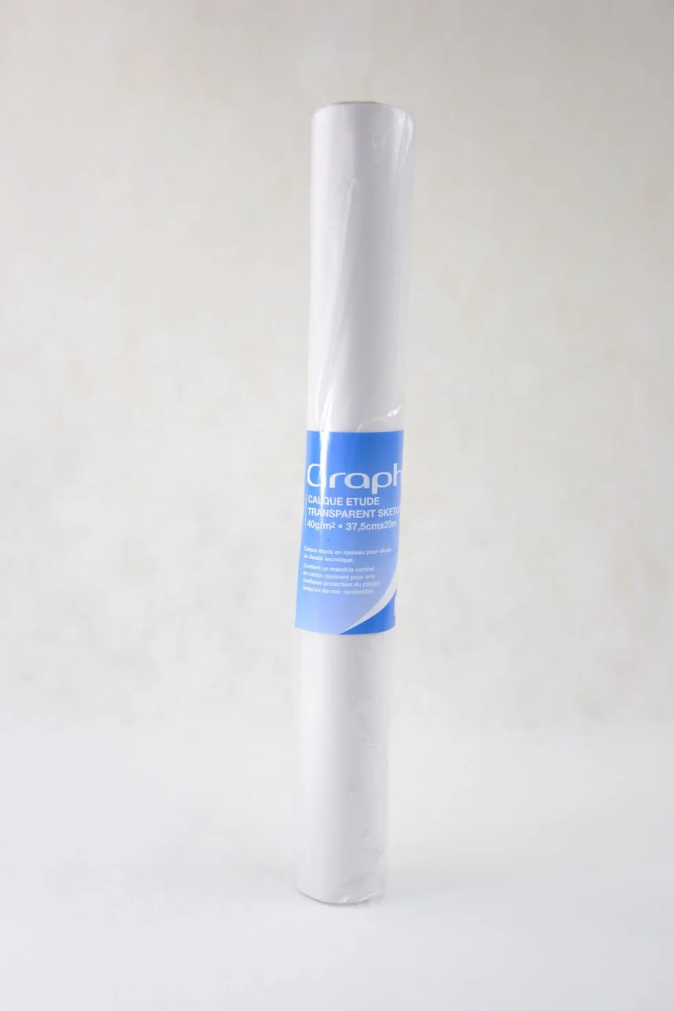 GRAPH’IT Rouleau de calque d’étude transparent 37,5cm x 20m 40g/m2 pour dessin technique