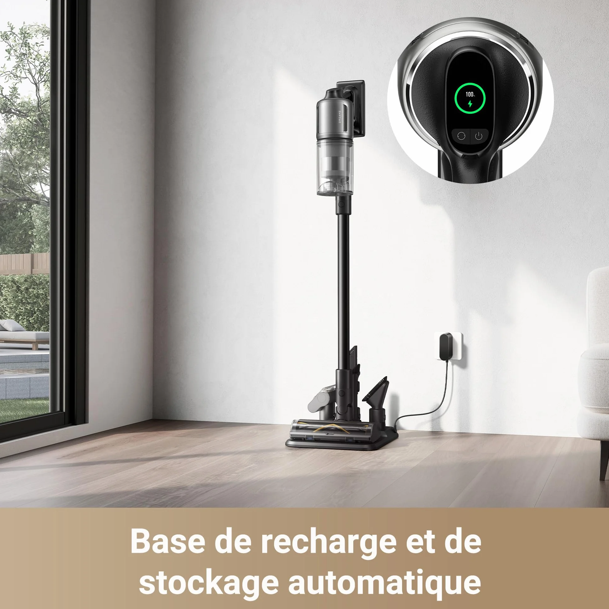 dreame Z30 Aspirateur Balai sans Fil, 28 000PA / 310 AW, Moteur Haute Vitesse, Autonomie 90 Min, Filtre HEPA H14, Technologie de Détection de Poussière, Élimination des Poils d’Animaux de Compagnie