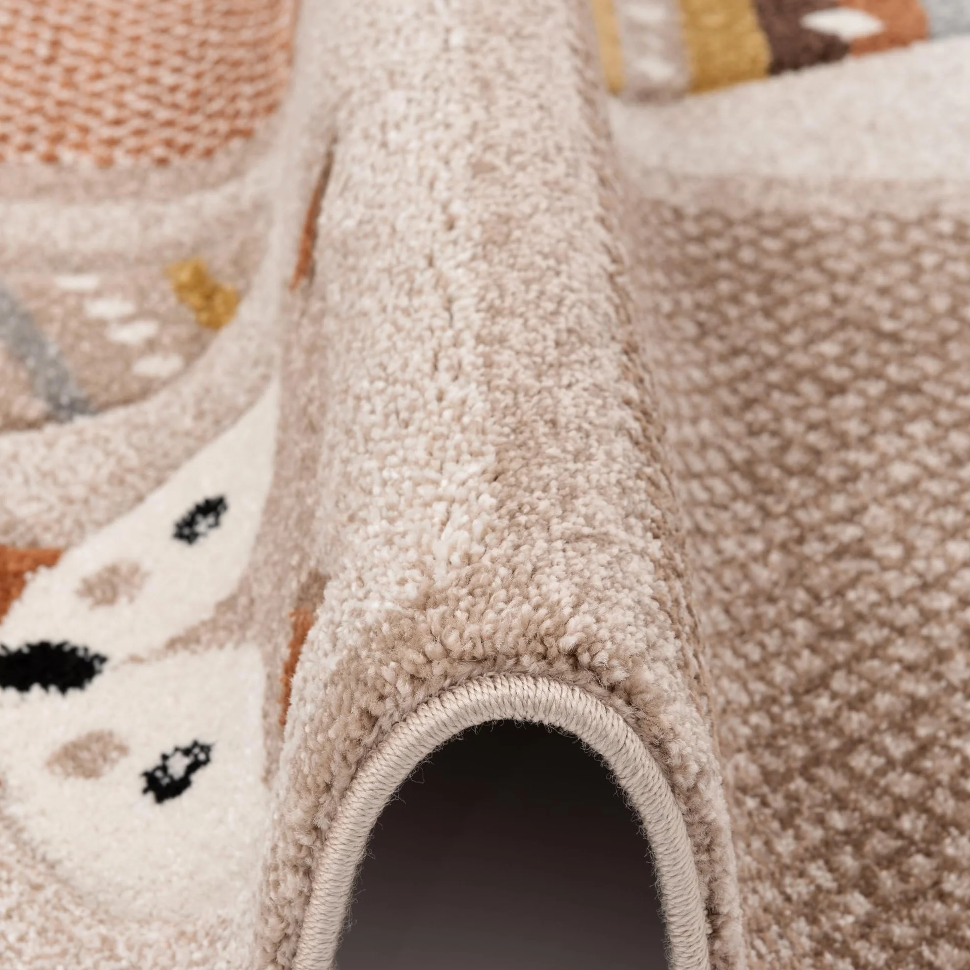 Pergamon Maui Kids Tapis Enfant Les Animaux de la Forêt Beige Marron 5 Tailles