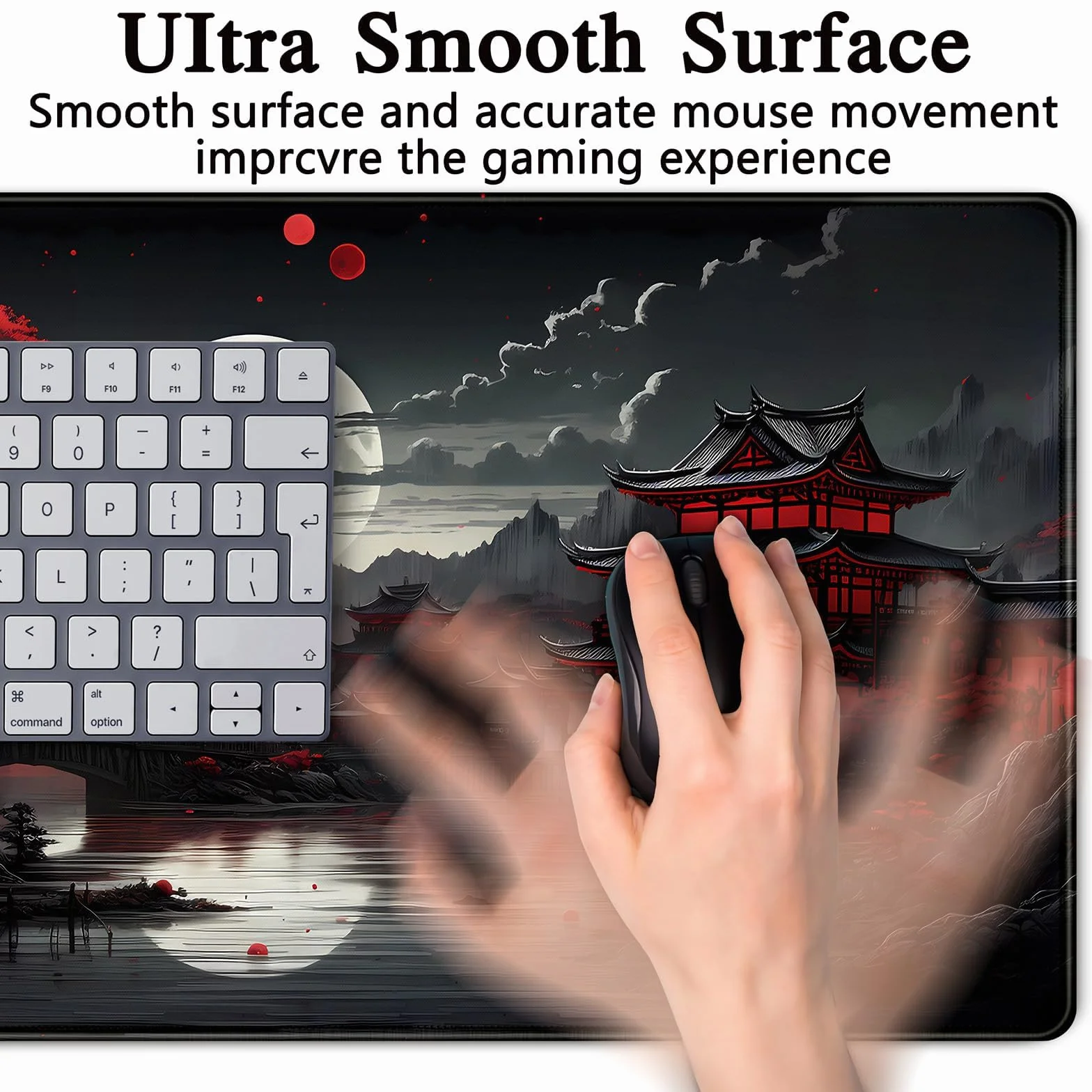 Grand Tapis De Souris Gaming XXL 900 x 400 mm Gamer Mouse Pad Coutures sur Les Bords Base Caoutchouc Antidérapant