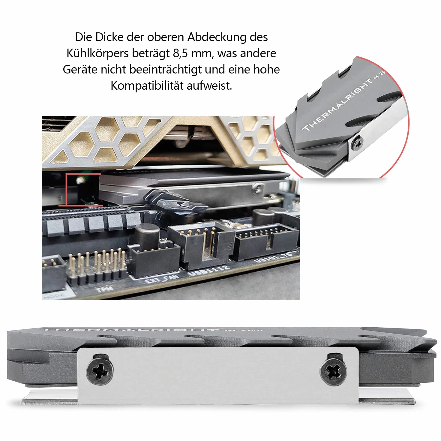 Thermalright TR M.2 Pro 2280 SSD radiator, 8 mm Heatpipe, High Performance Double Side Thermal Pad