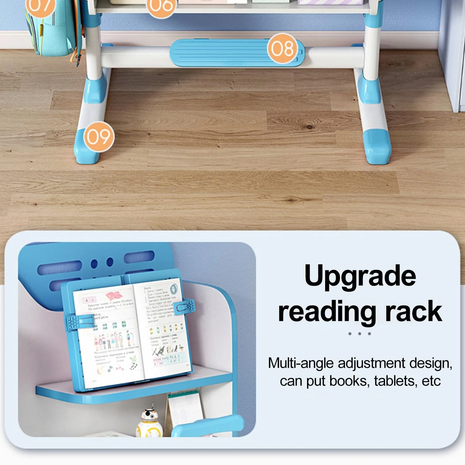 Ensemble table et chaises réglables pour enfants, bureau d'étude à domicile avec chaise ergonomique, cloison scientifique et tiroir, ensemble table et chaises pour enfants pour écrire, lire