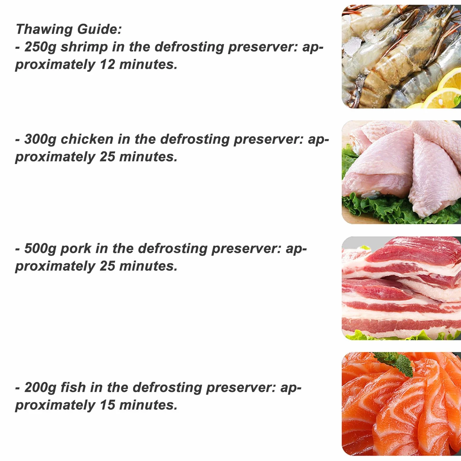 Plateau de Décongélation pour Viande Congelée, Décongélation Rapide et Sûre, Grande Boîte de Décongélation UV avec Panier D'égouttage, Minuterie de 15 à 30 Minutes