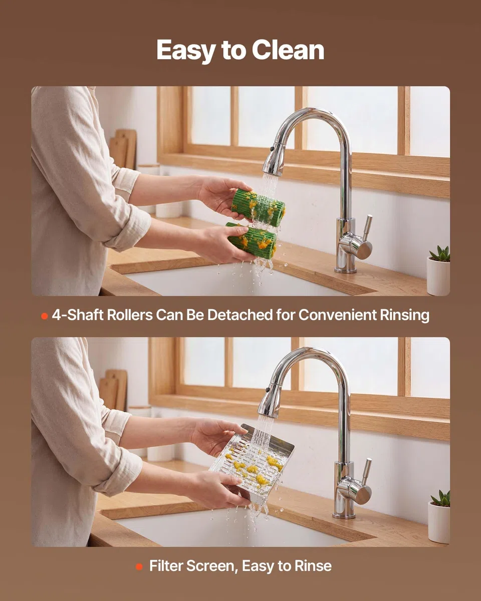 VEVOR Presse Agrumes Professionnel Extracteur de Jus Électrique 100 W, Pour Bar à Jus Restaurant Supermarché, Presse Orange Commerciale à Rendement Élevé, Avec Bac à Écorces et Couvercle en PC
