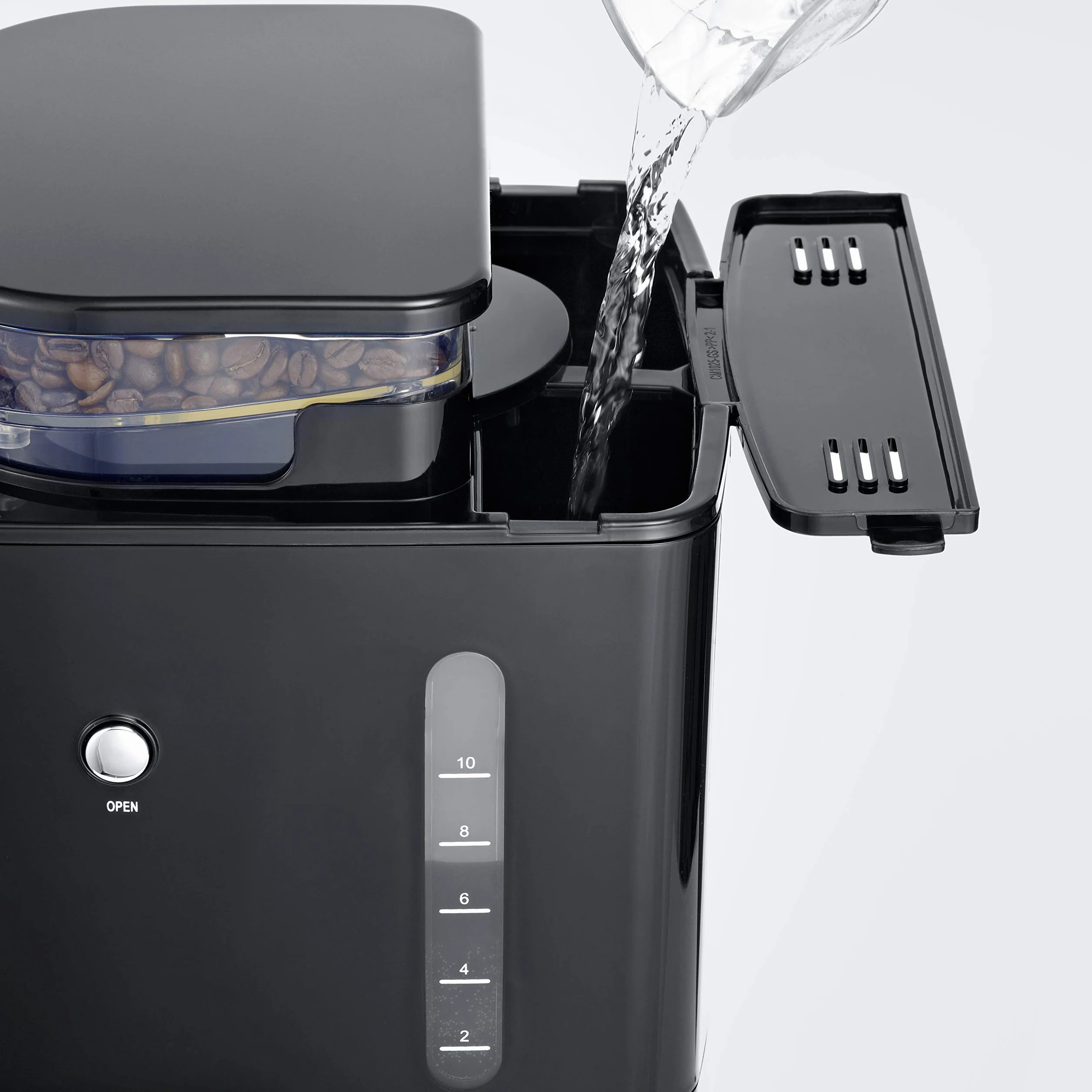 SEVERIN Cafetière Filtre Avec Broyeur, 1 000W, 1,4L, Jusqu'à 10 tasses, Sélecteur d'arôme, Ecran tactile, Inox Brossé/Noir,KA 4813, 43.50
