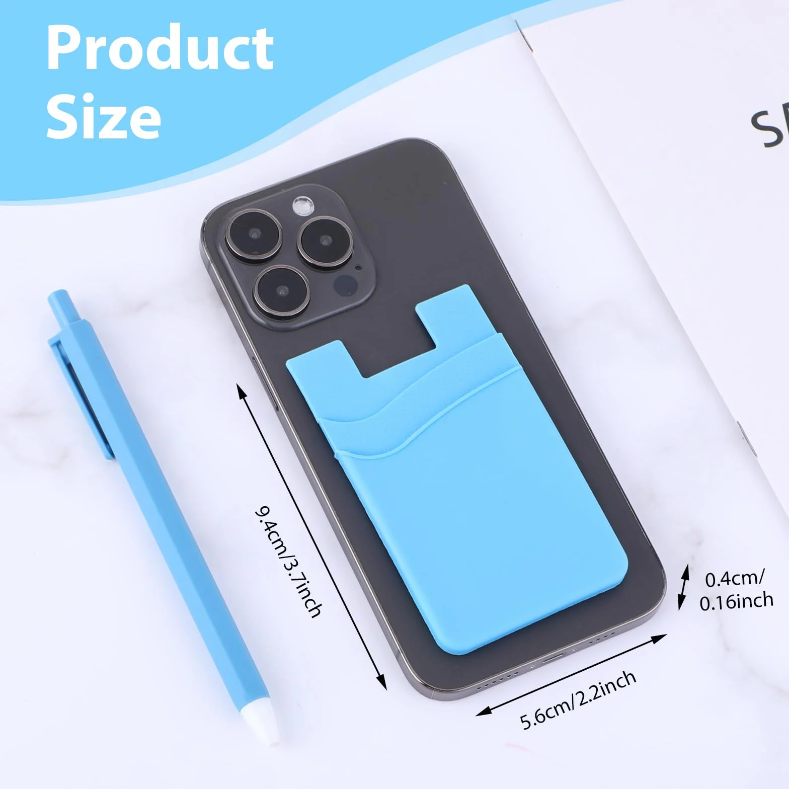 Andibro 5-pak etui na karty do etui na telefon, silikonowy portfel na telefon, samoprzylepny portfel na telefon komórkowy, samoprzylepne etui na karty kredytowe, wytrzymałe, z podwójną kieszenią,