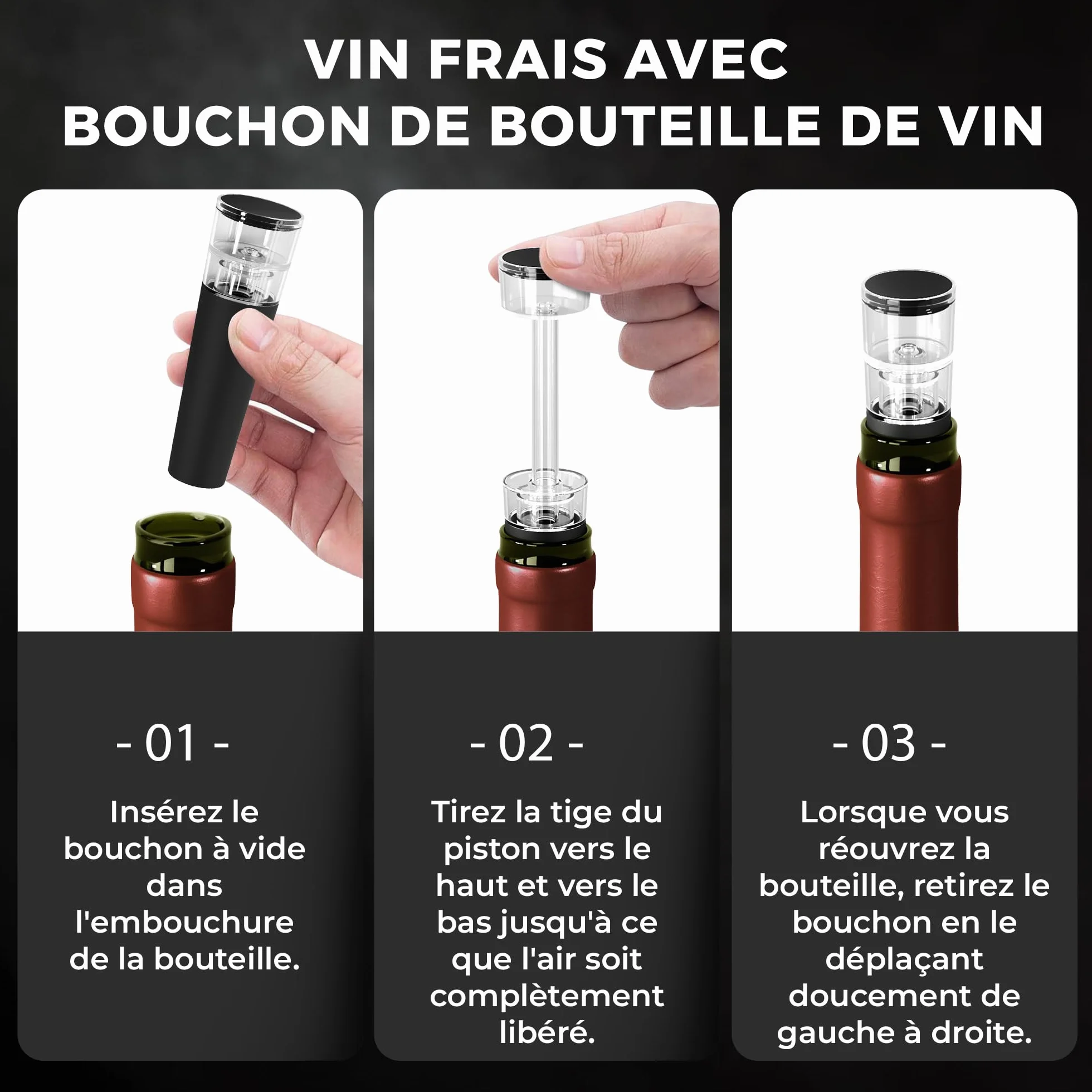Rafraîchisseur de Bouteille de Vin 3 en 1: 2 Tiges Refroidissement Acier + Aérateur Décanteur + Anti-Goutte | Ensemble Bar
