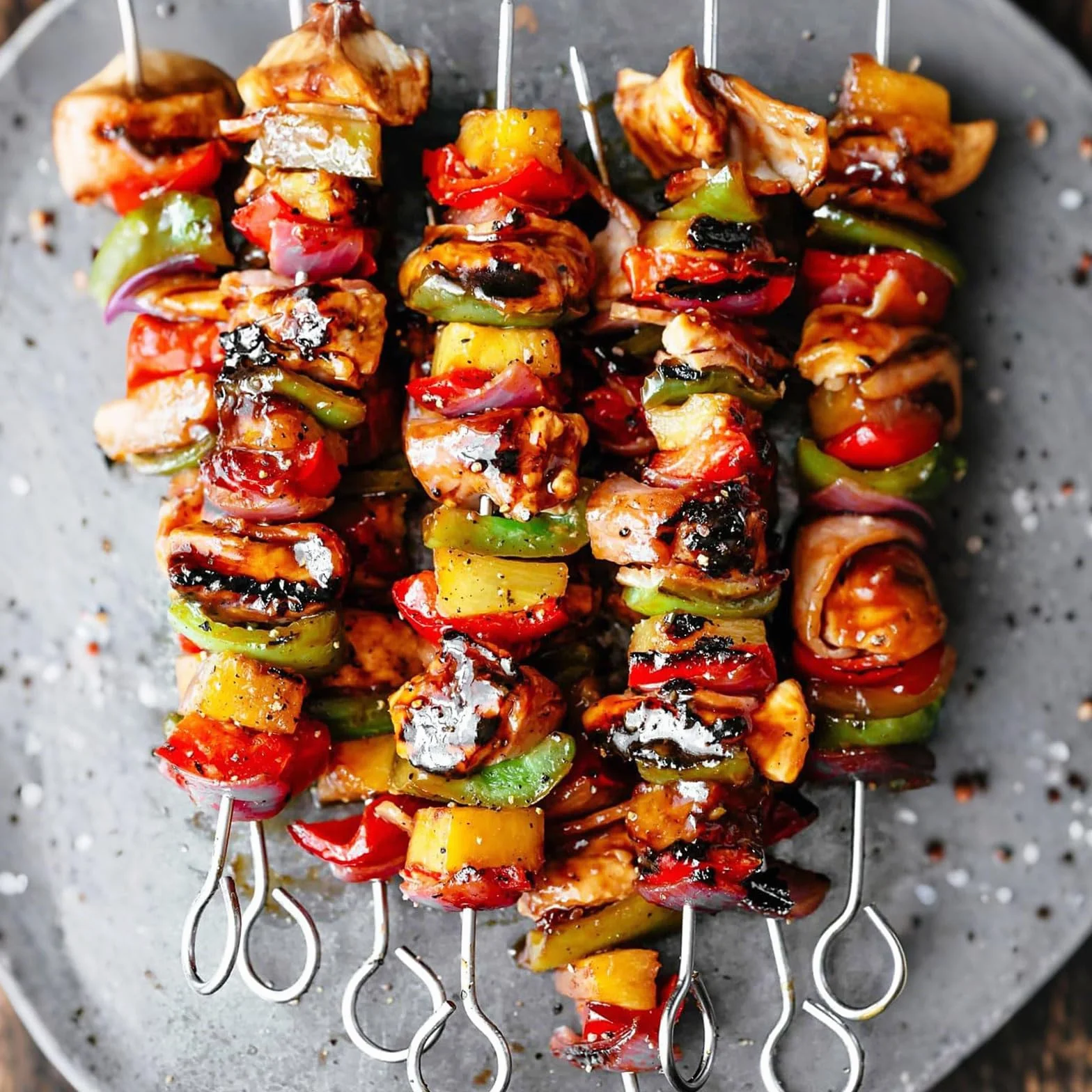 MUNTE Pic a Brochette Réutilisable en Acier Inoxydable 80 Pièces 2,5mm x 15cm Barbecue