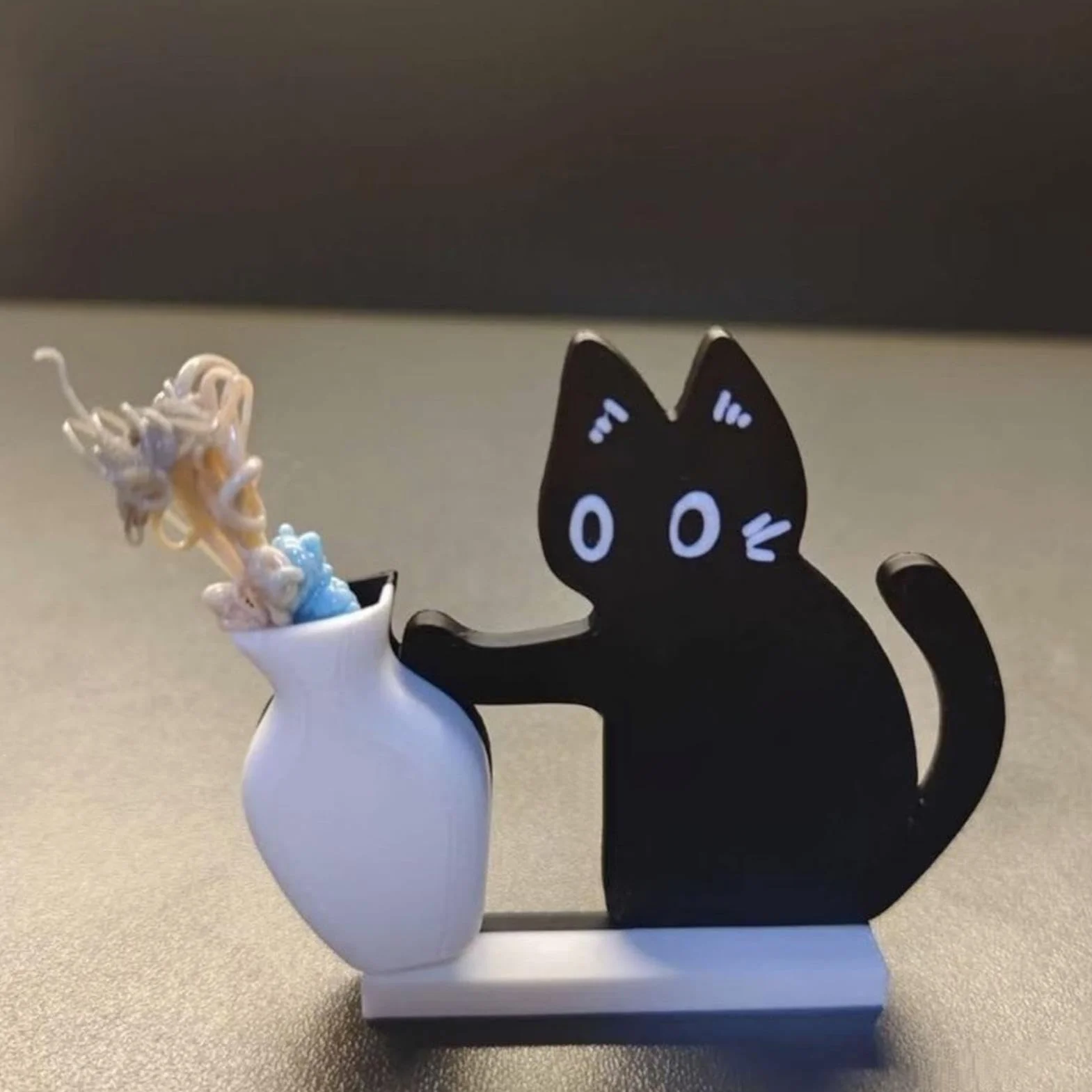 Aimant À Pousser Pour Vase En Forme De Chat Noir, Porte-Moustaches Chat Magnétique