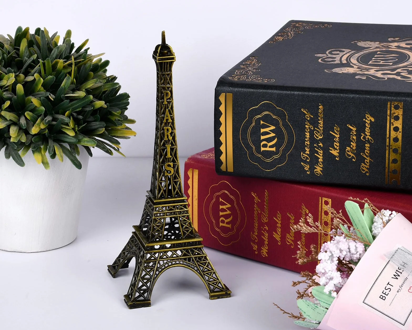 Tour Eiffel Statue Métallique Figurine 15 cm Souvenirs