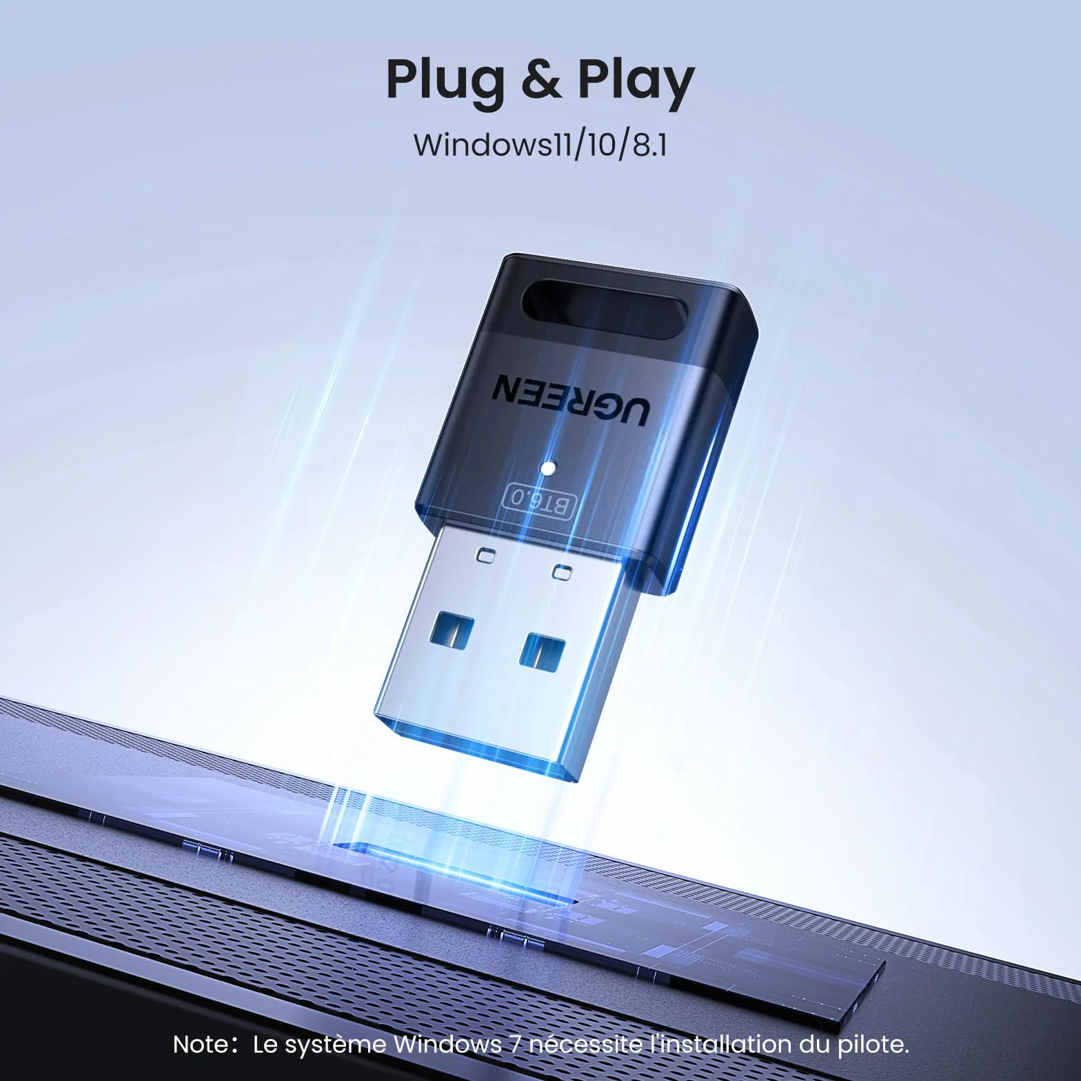 UGREEN Dongle Bluetooth 6.0 Clé USB Adaptateur Faible Latence pour PC Windows 11 10 8.1
