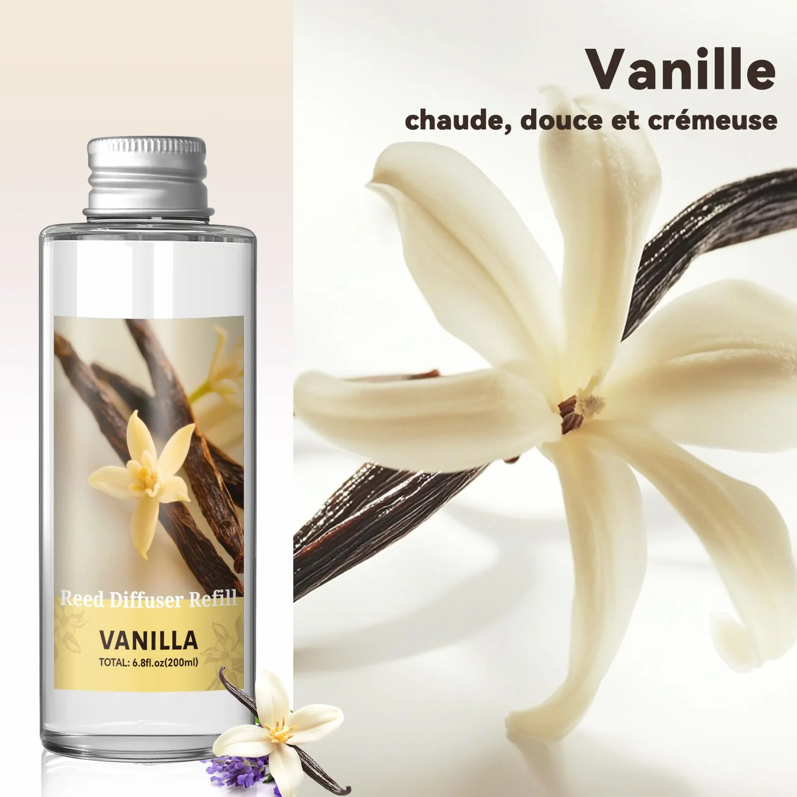 SCENTORINI Diffuseur de Parfum Vanille 200ML Recharge Parfum Ambiance Maison