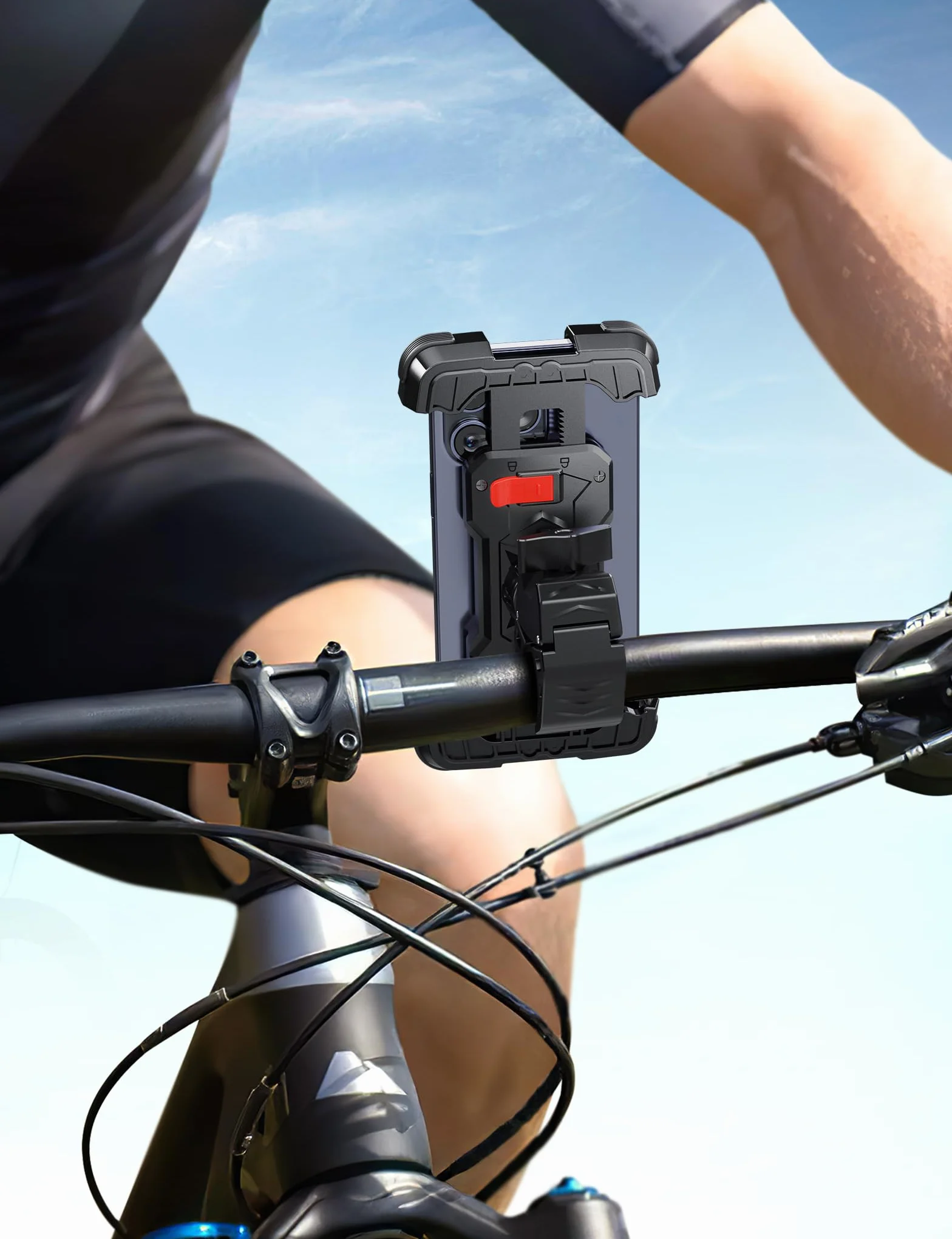 Grefay Uchwyt do Telefonu na Rower Uniwersalny Motocyklowy Uchwyt na Telefon dla Roweru Drogowego MTB Skutera z 360 Obrotów dla 4.7-7.2 Cala Smartfona