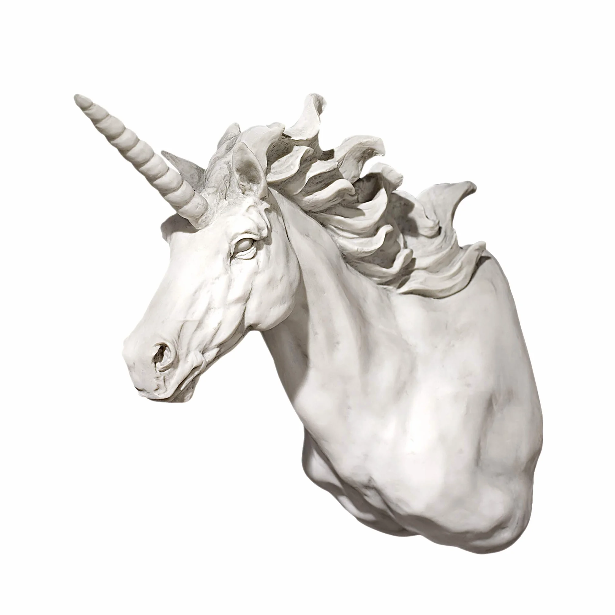 Design Toscano Sculpture murale trophée la licorne Alicorn, pierre ancienne